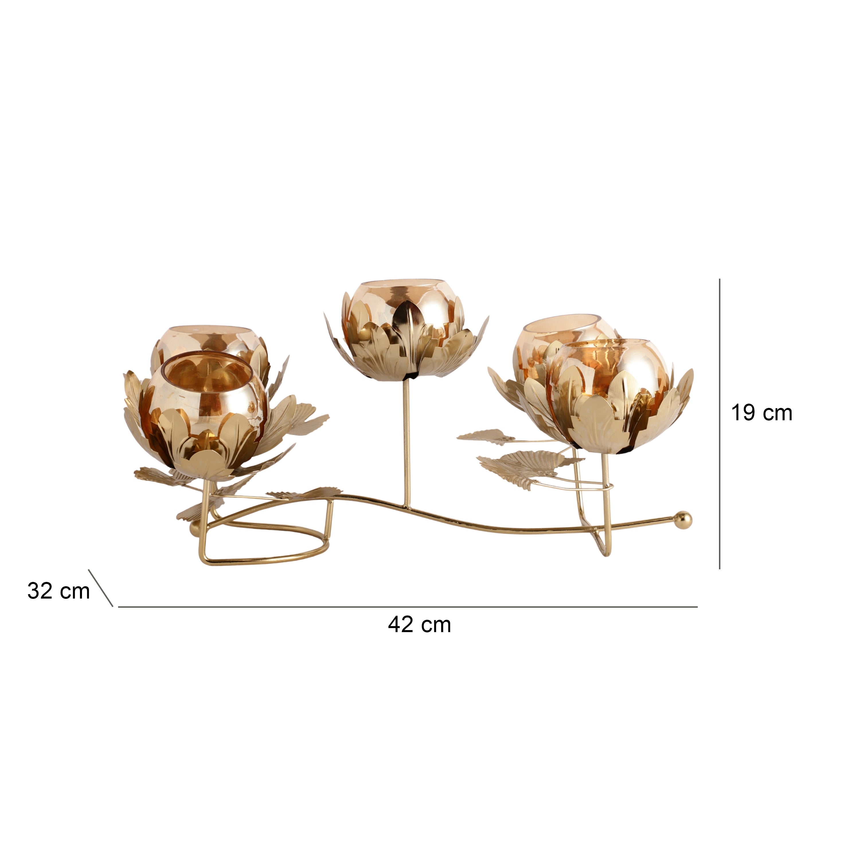 Gold LustraGlow Diwali Candle Holder