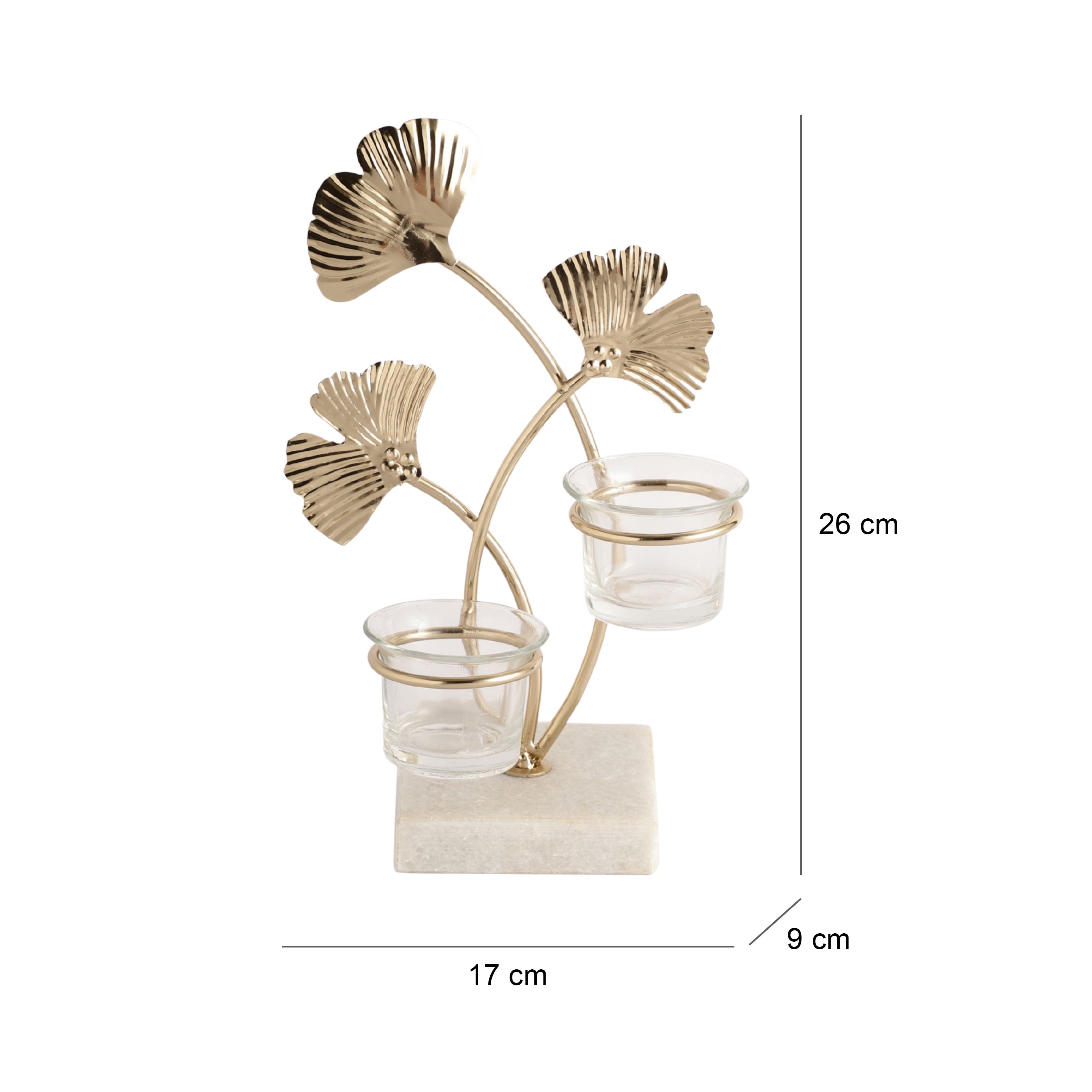 Gold Leaflight Diwali Candle Holder