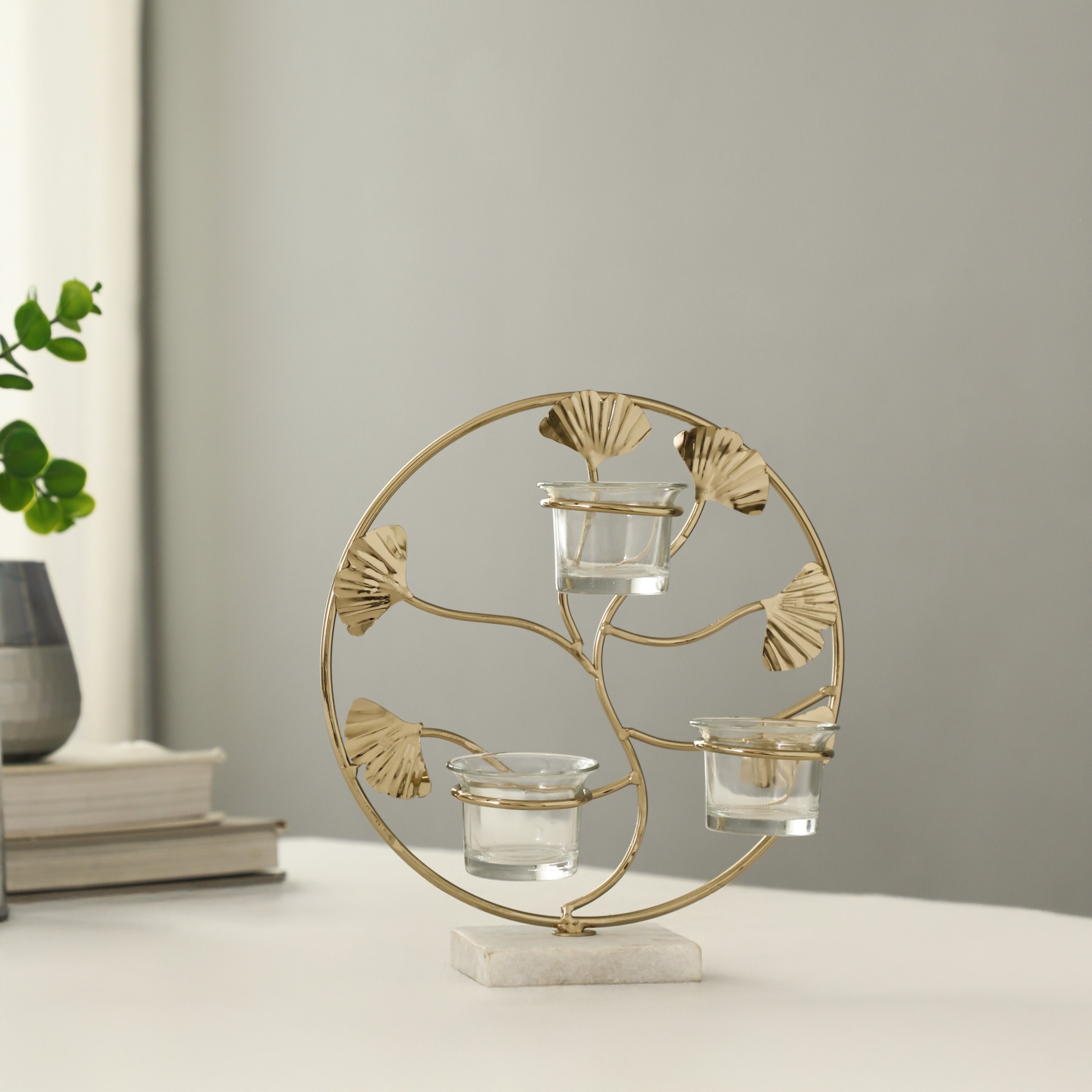 Gold Lumen Ring Diwali Candle Holder