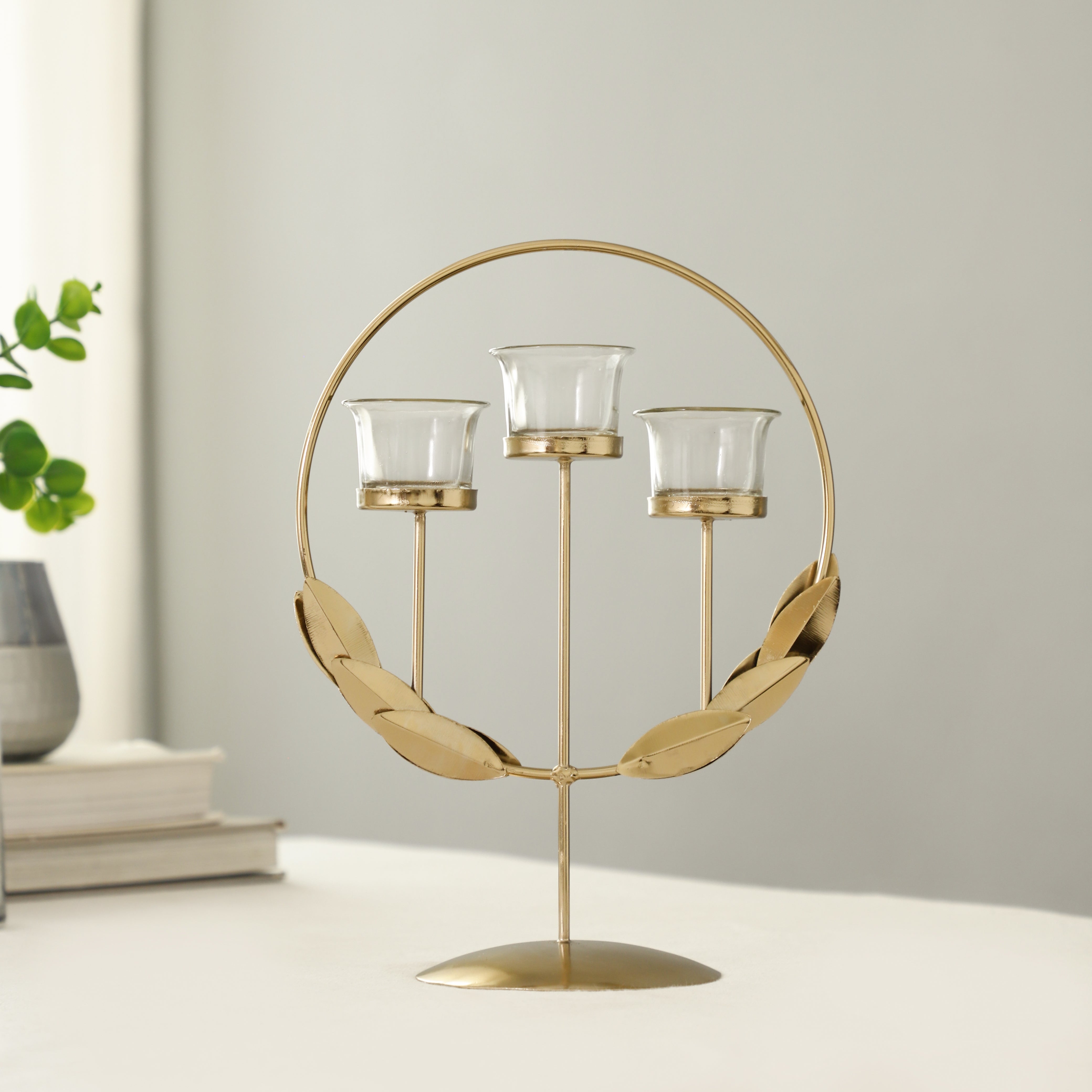 Gold EmberCircle Diwali Candle Holder