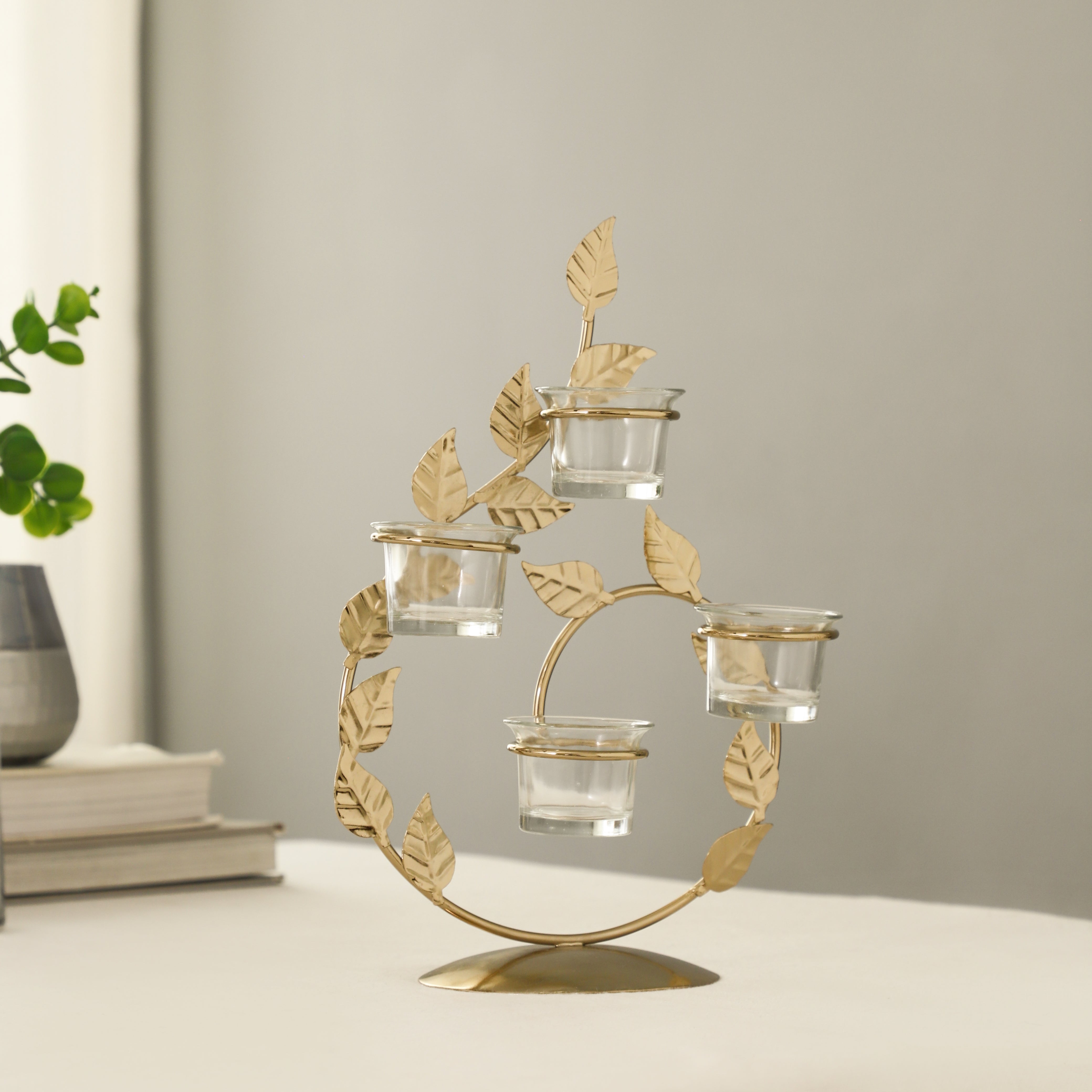 Gold Tranquil Tirtha Diwali Candle holder