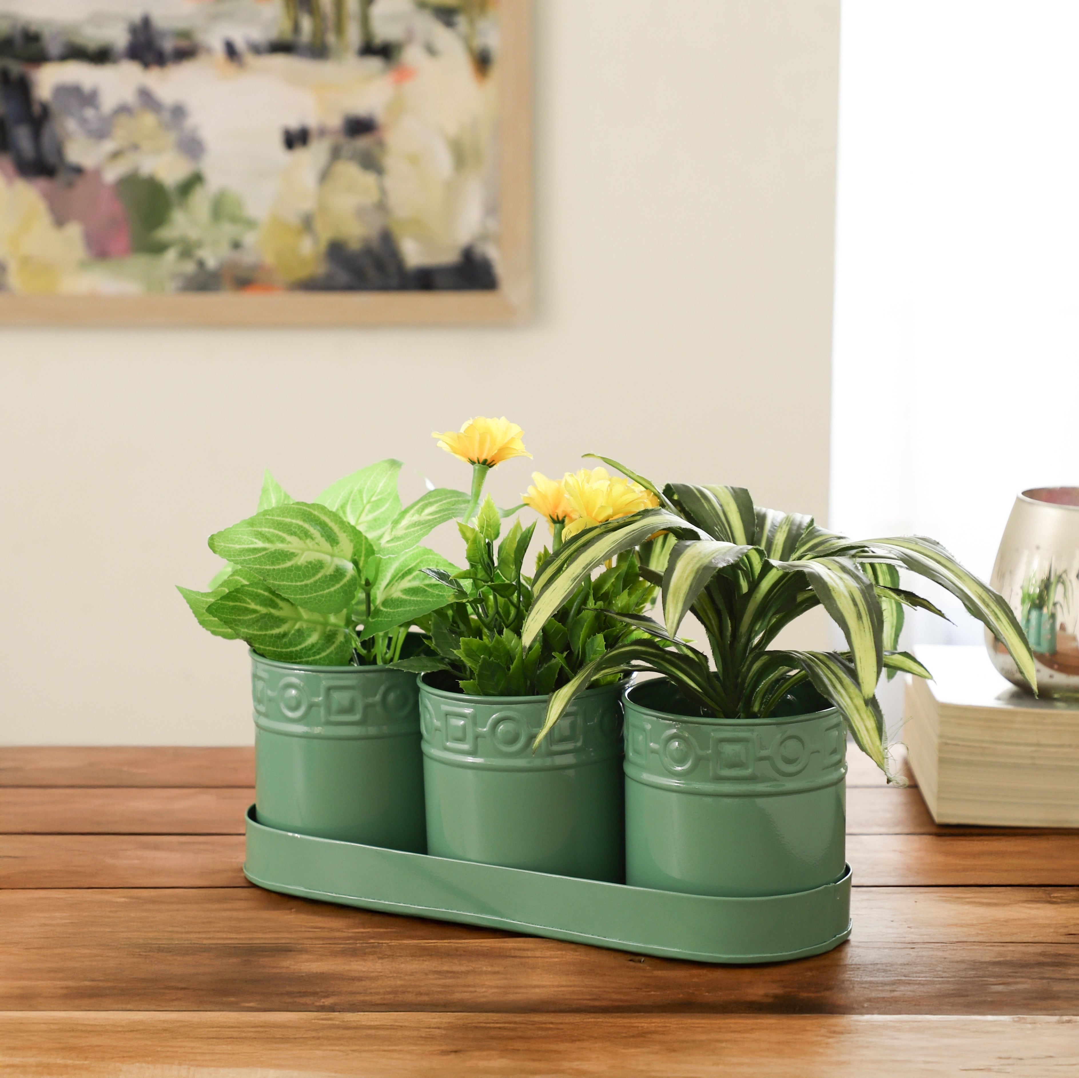 Green Bloom Bliss Triple Pot Planter