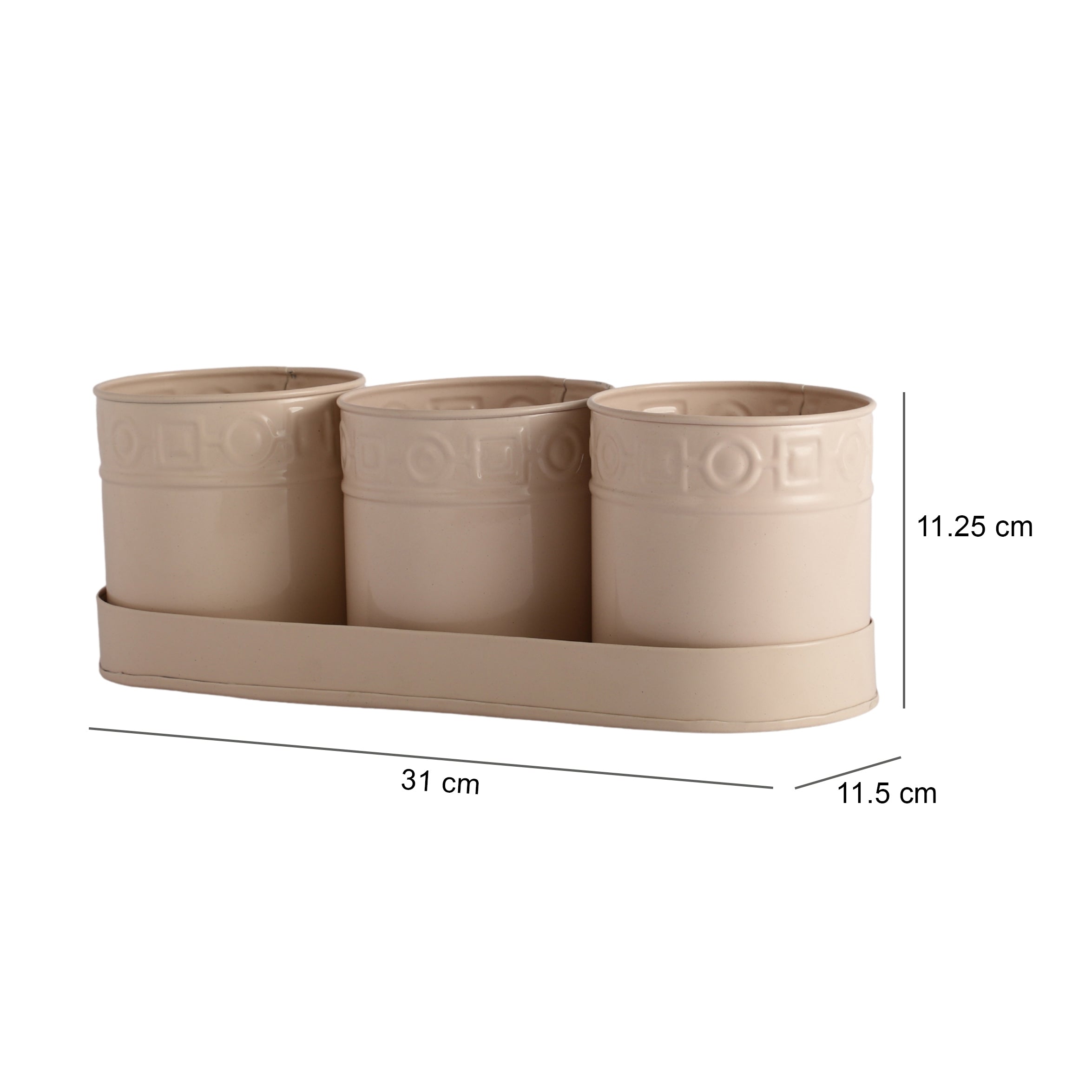 Ivory Triple Moonlight Flower  Planter