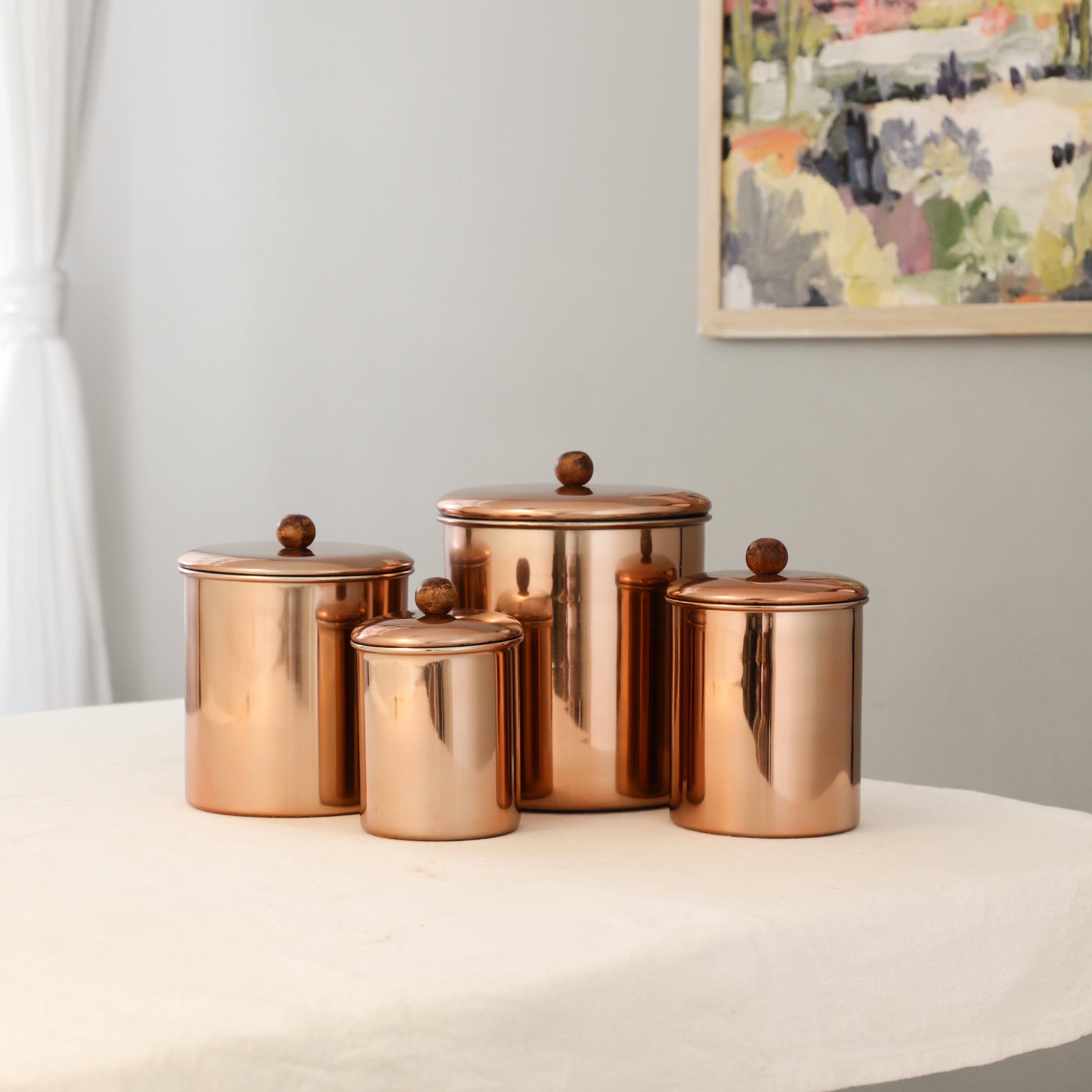 Stainless Steel Copper Plated Vaultique Kitchen Storage Canister Set of 4