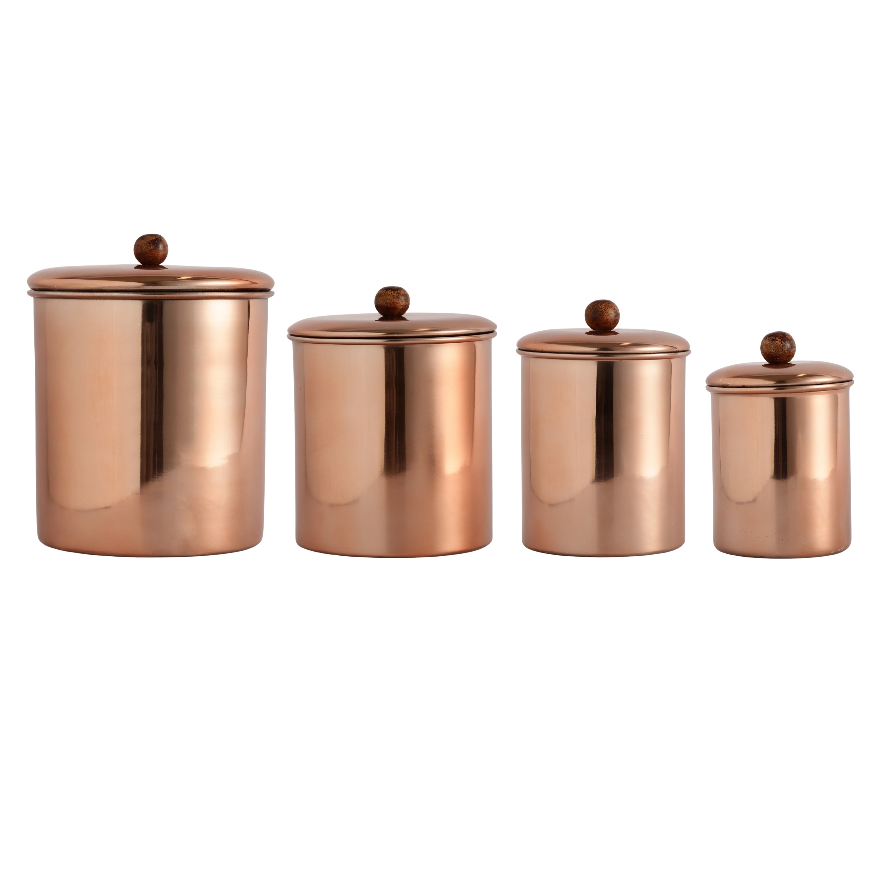 Stainless Steel Copper Plated Vaultique Kitchen Storage Canister Set of 4