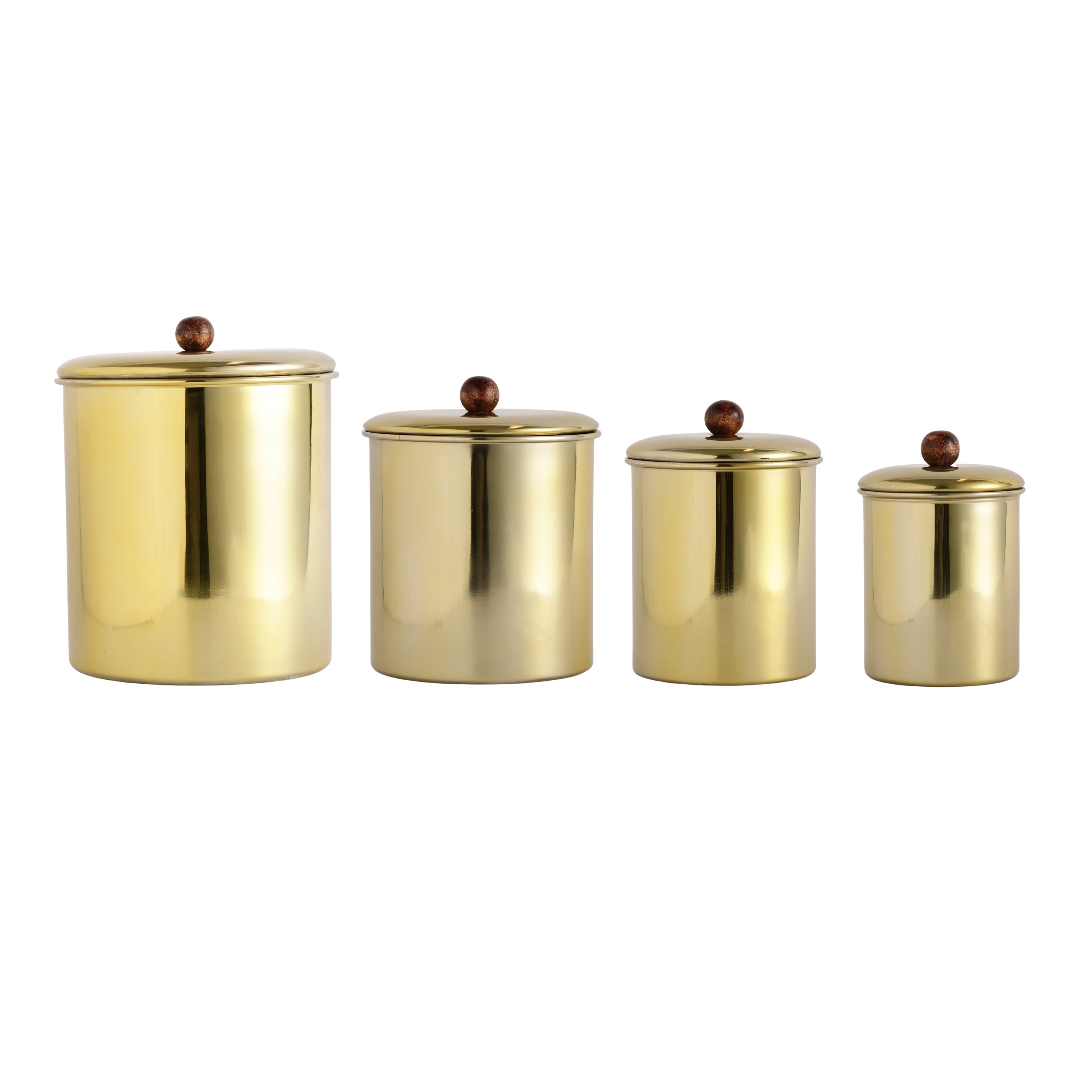 Stainless Steel Gold Plated Vaultique Kitchen Storage Canister Set of 4