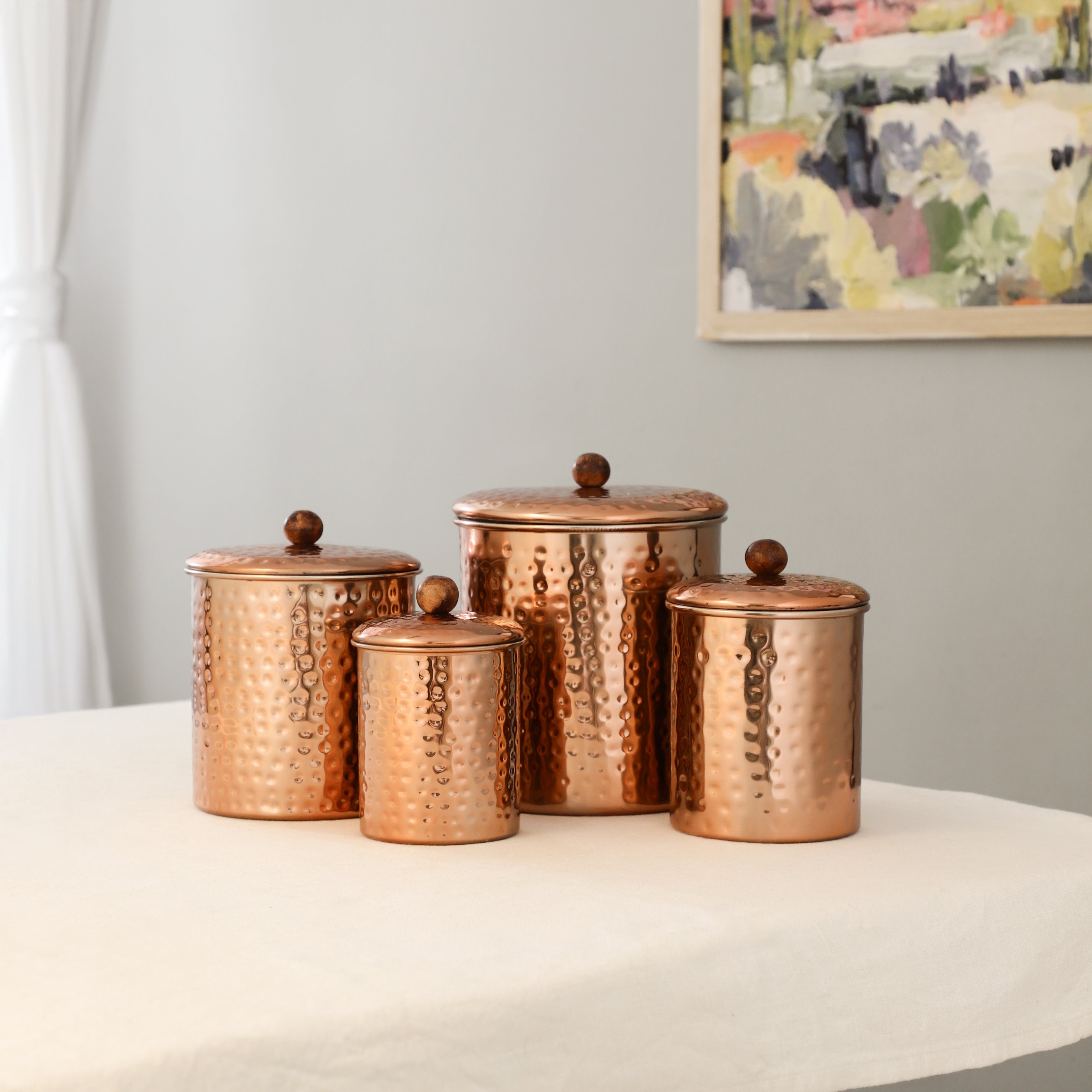 Stainless Steel Copper Plated SnackStash Kitchen Storage Canister Set of 4