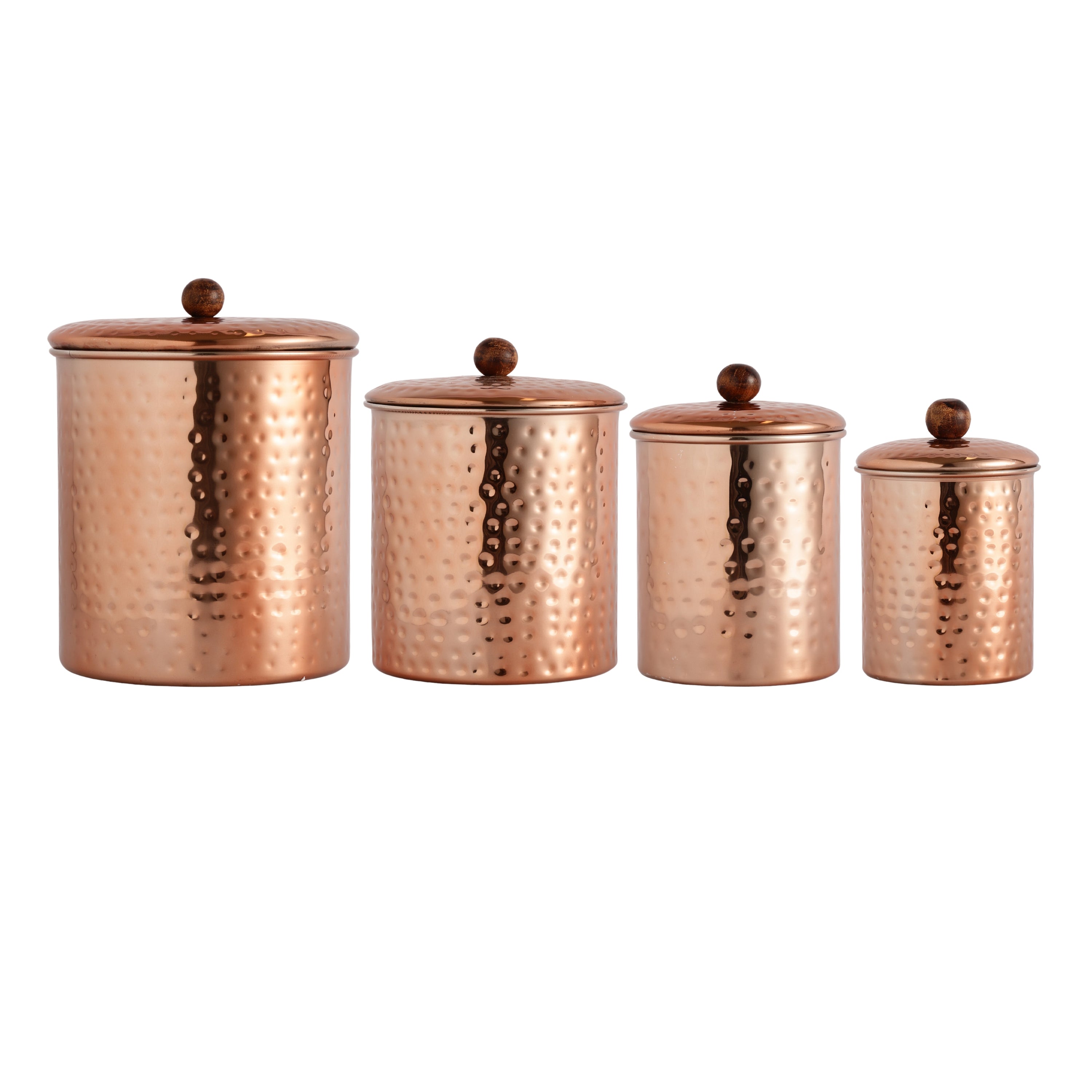 Stainless Steel Copper Plated SnackStash Kitchen Storage Canister Set of 4