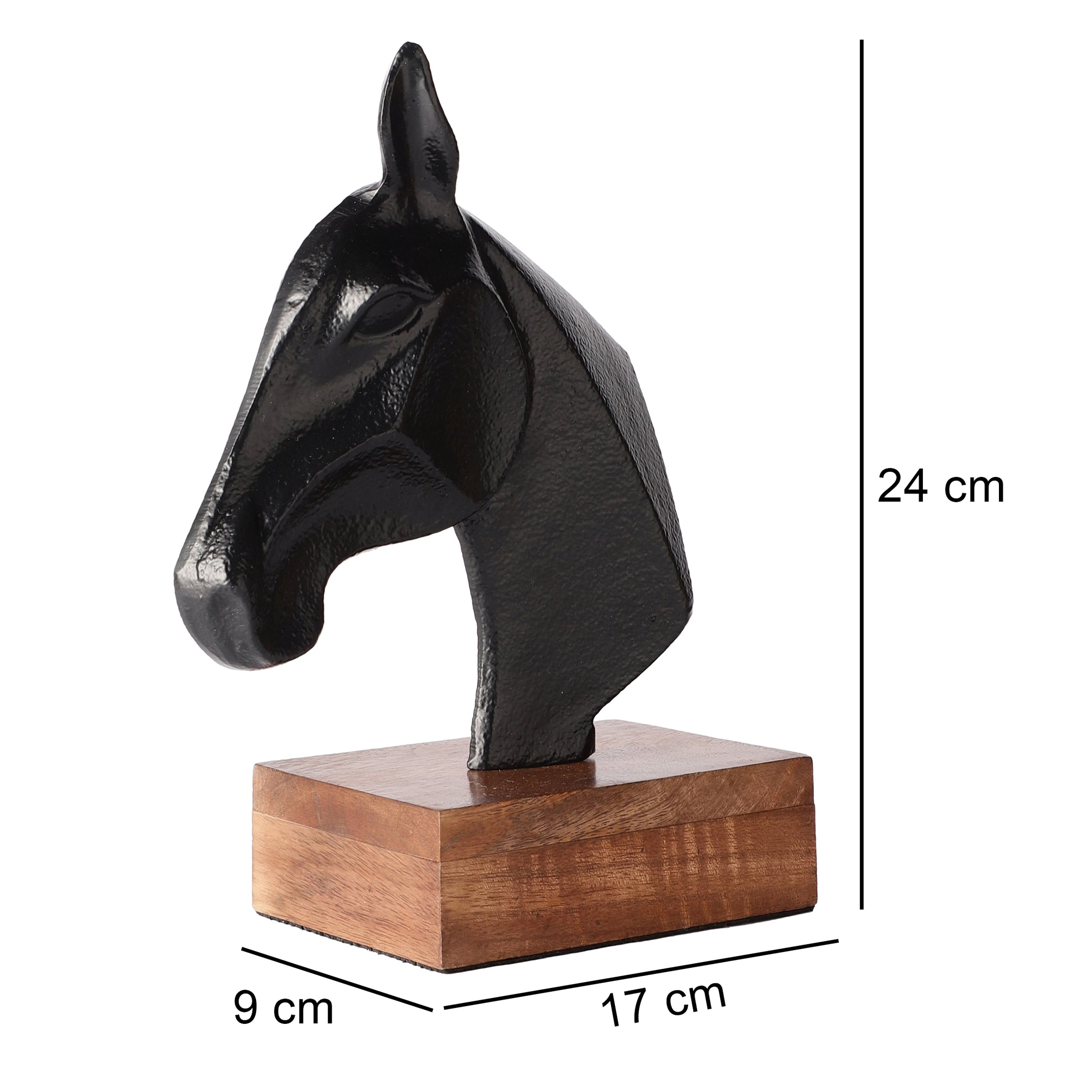 Black Stride Horse Décor Showpiece