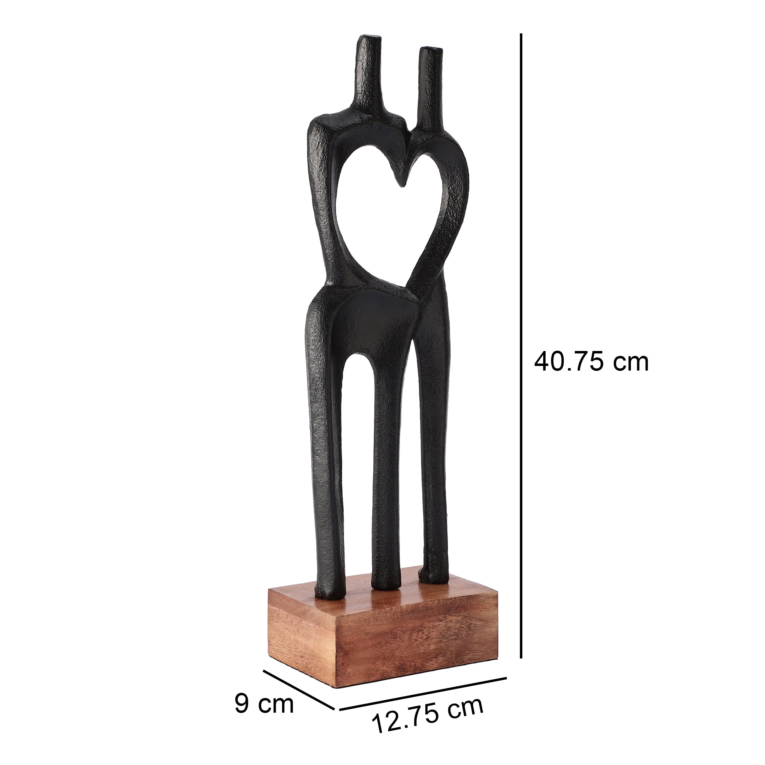 Black Heartbound Decor Showpiece