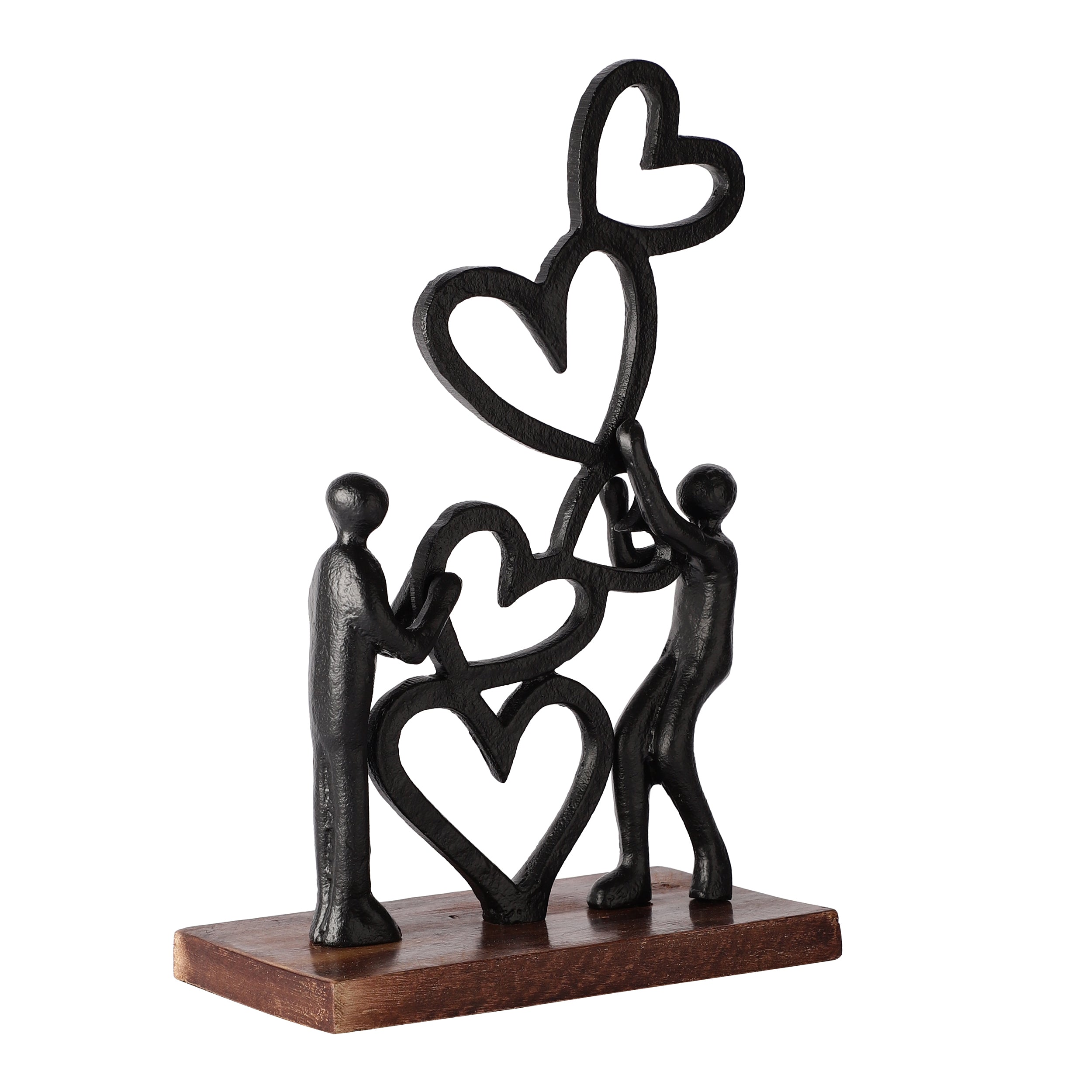 Black TriHeart Décor Figurine