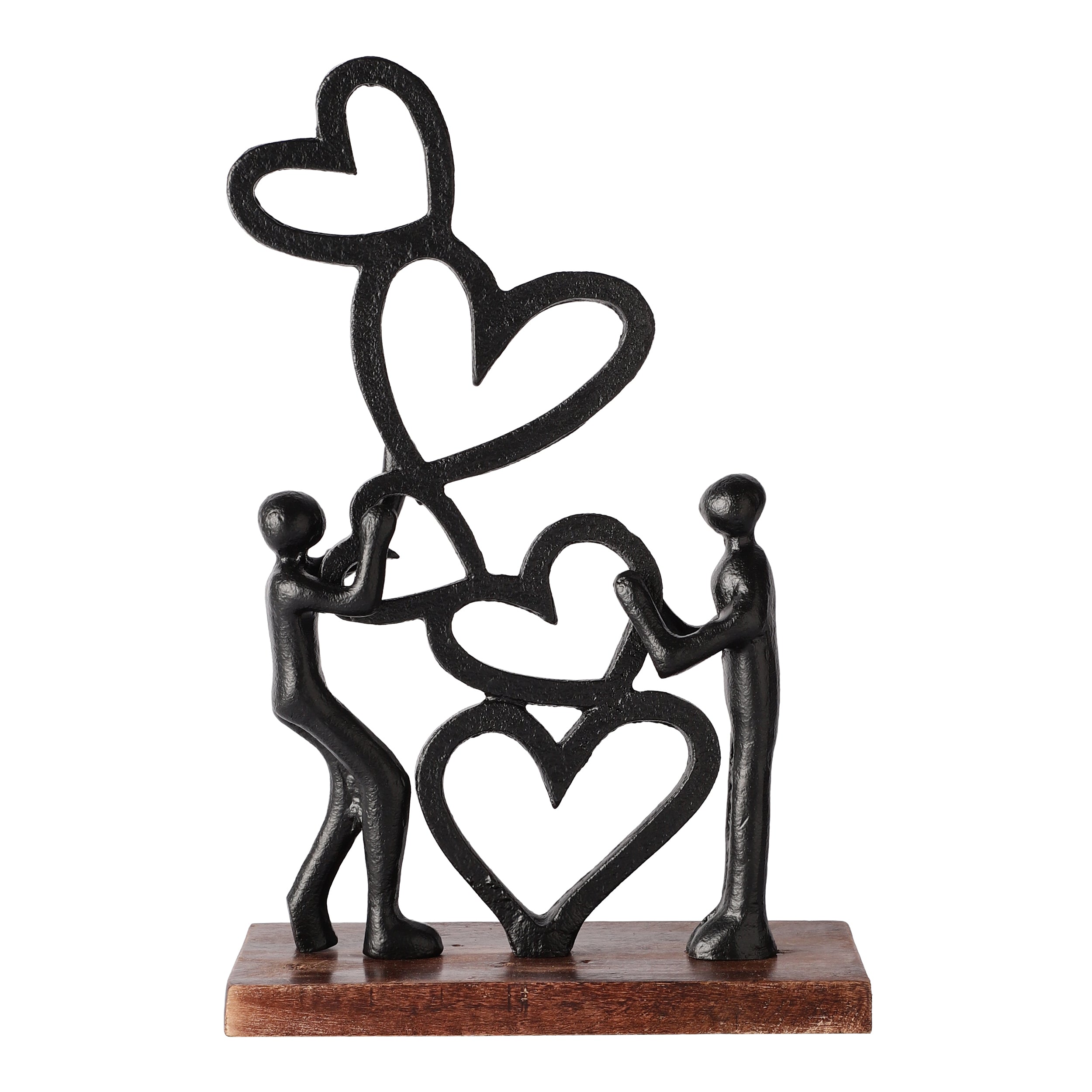 Black TriHeart Décor Figurine
