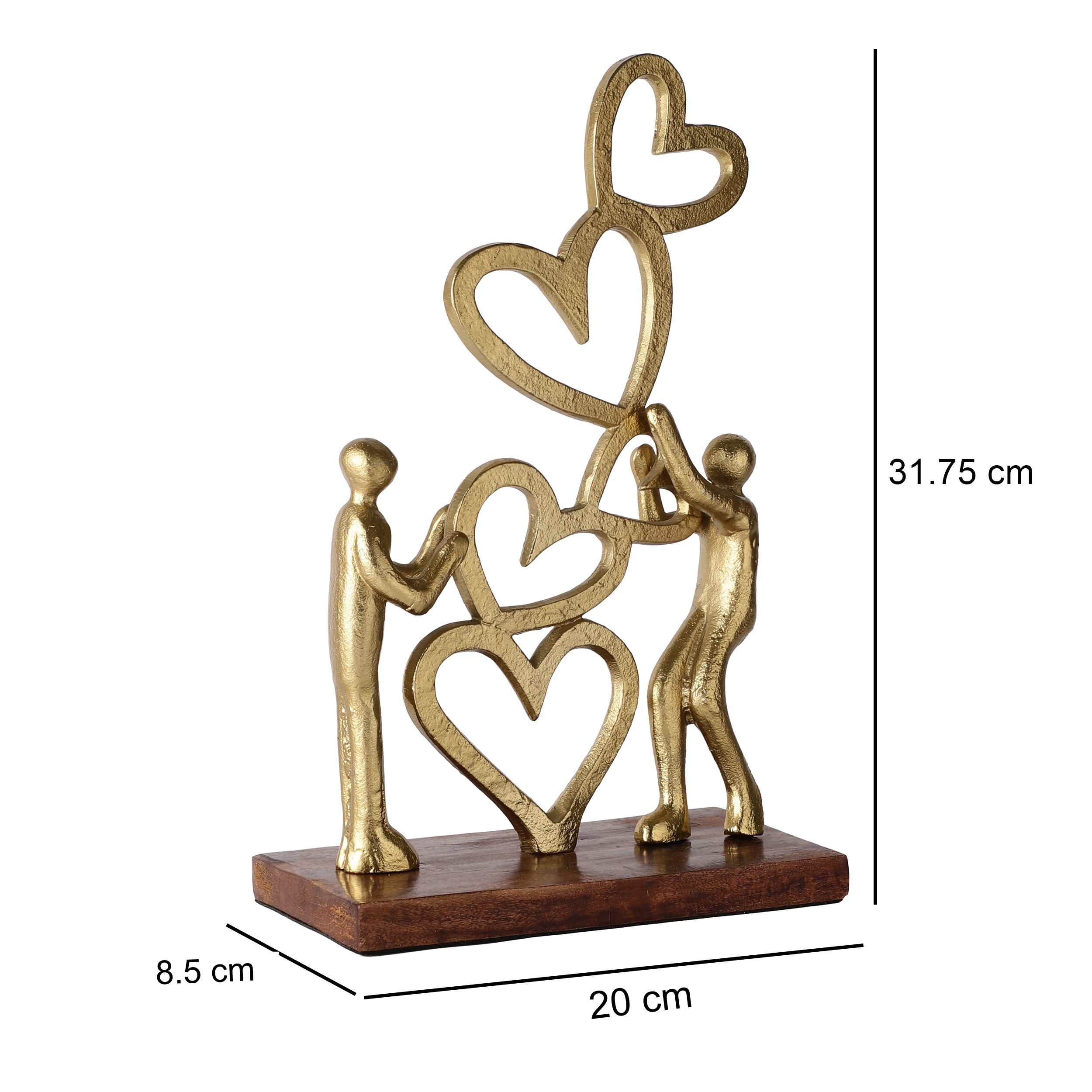 Gold TriHeart Décor Figurine