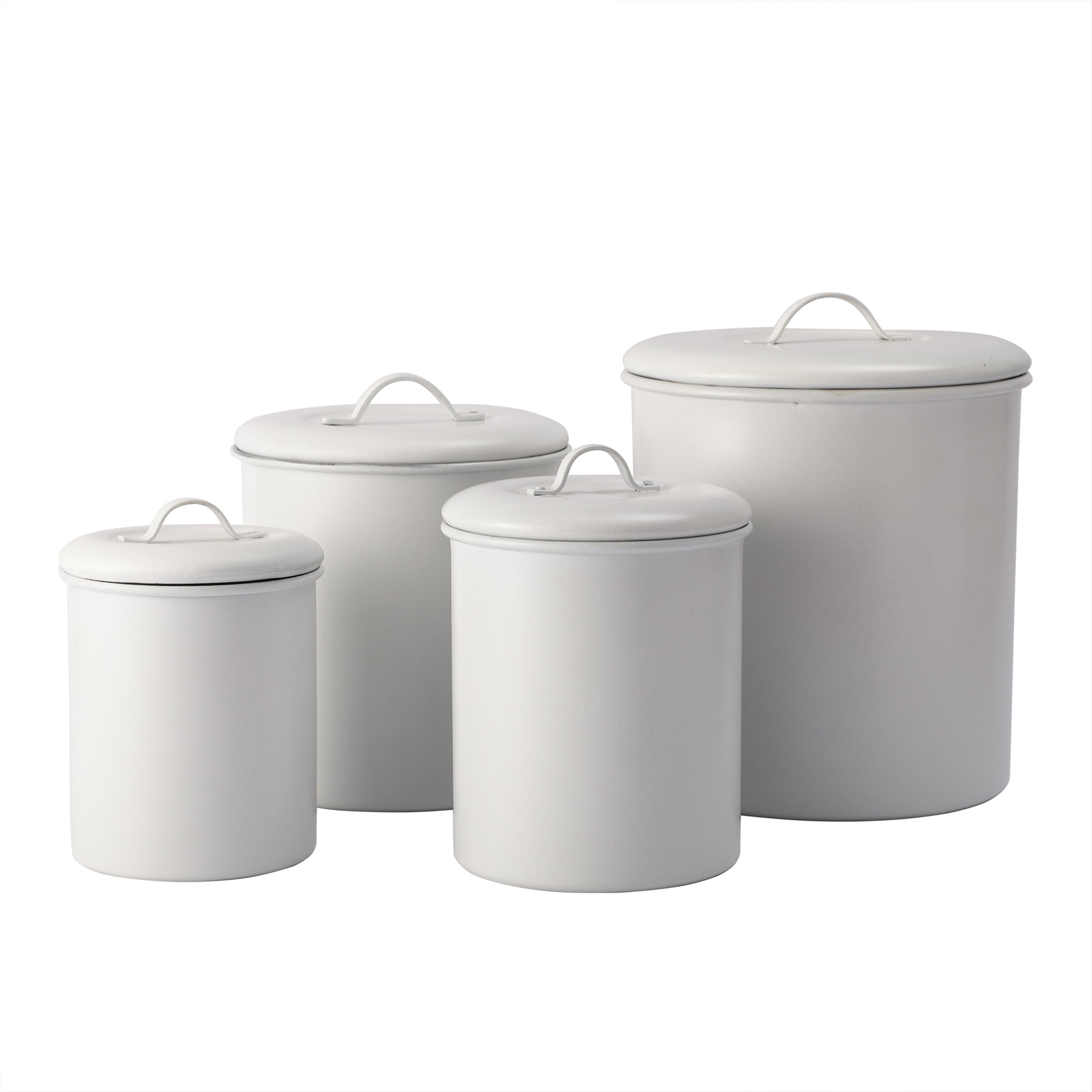 Stainless Steel White Vaultique Kitchen Storage Canister set of 4