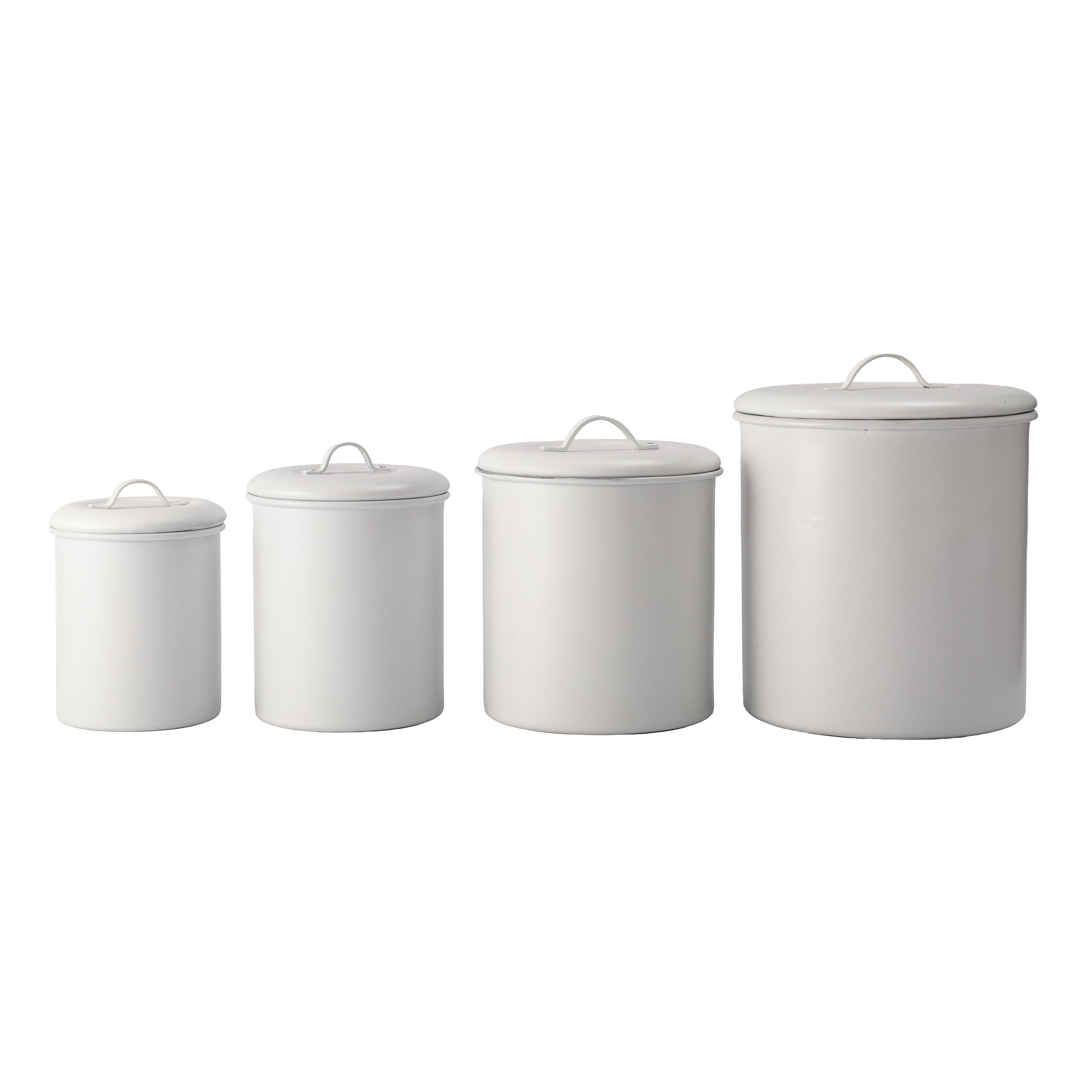 Stainless Steel White Vaultique Kitchen Storage Canister set of 4