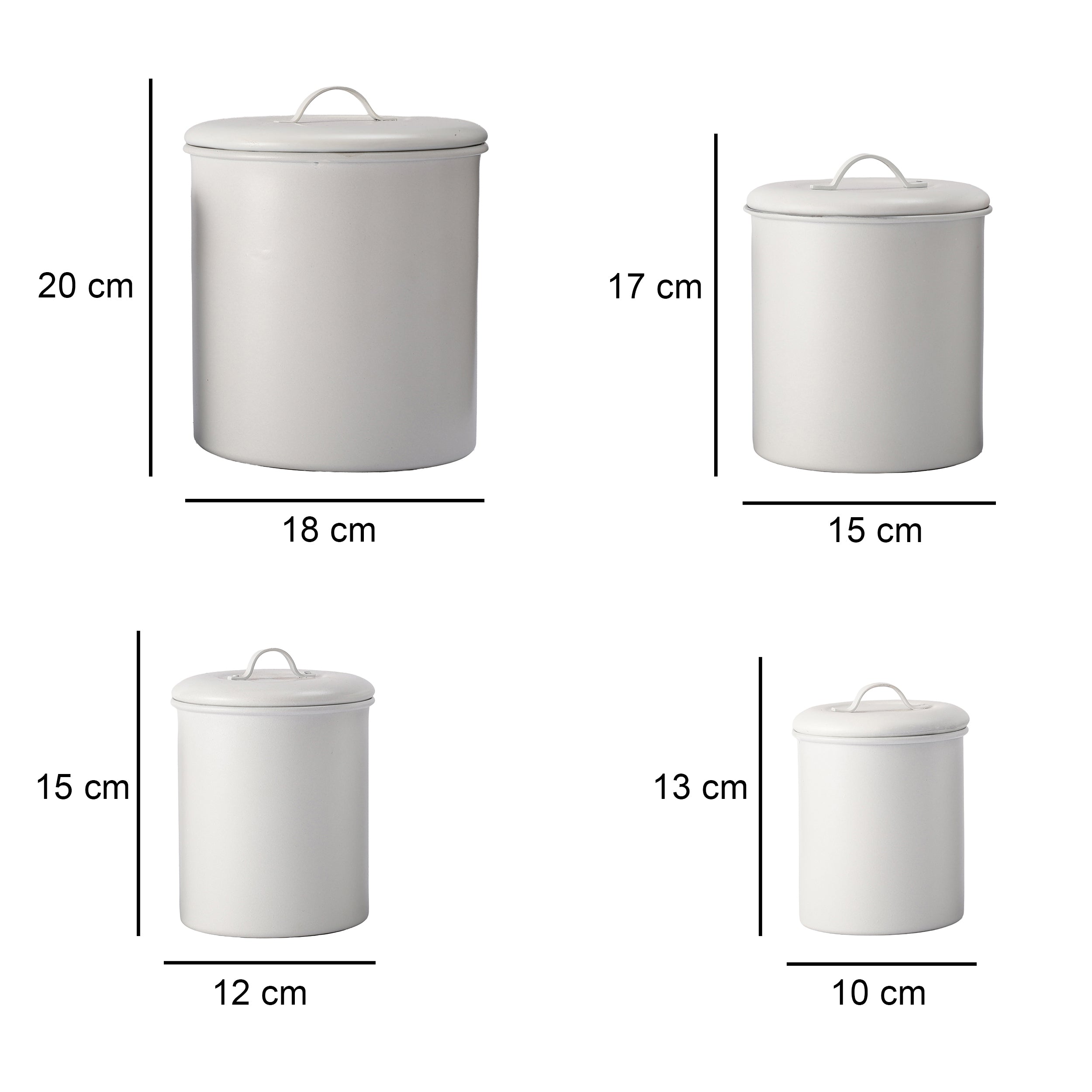 Stainless Steel White Vaultique Kitchen Storage Canister set of 4