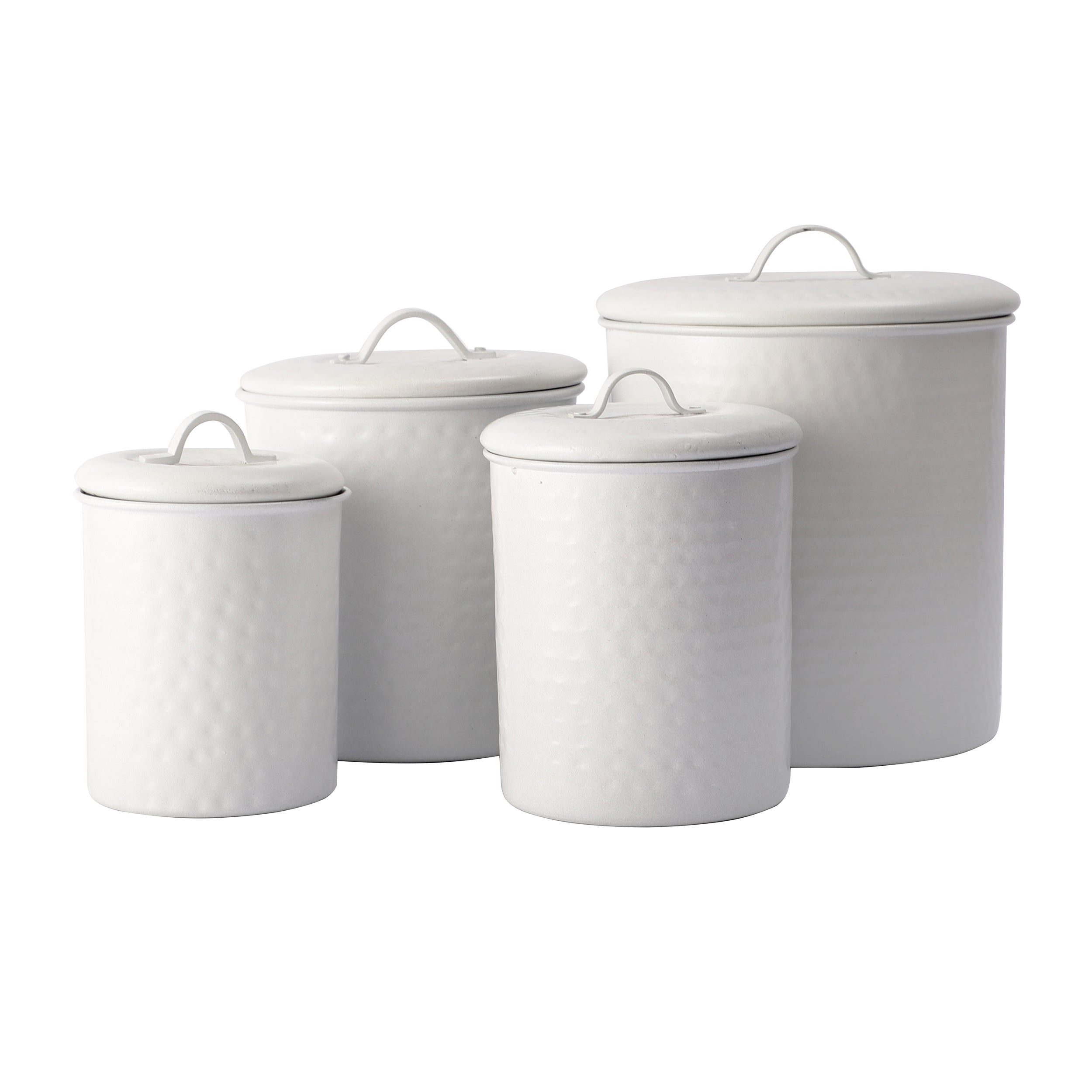 Stainless Steel White SnackStash Kitchen Storage Canister Set of 4