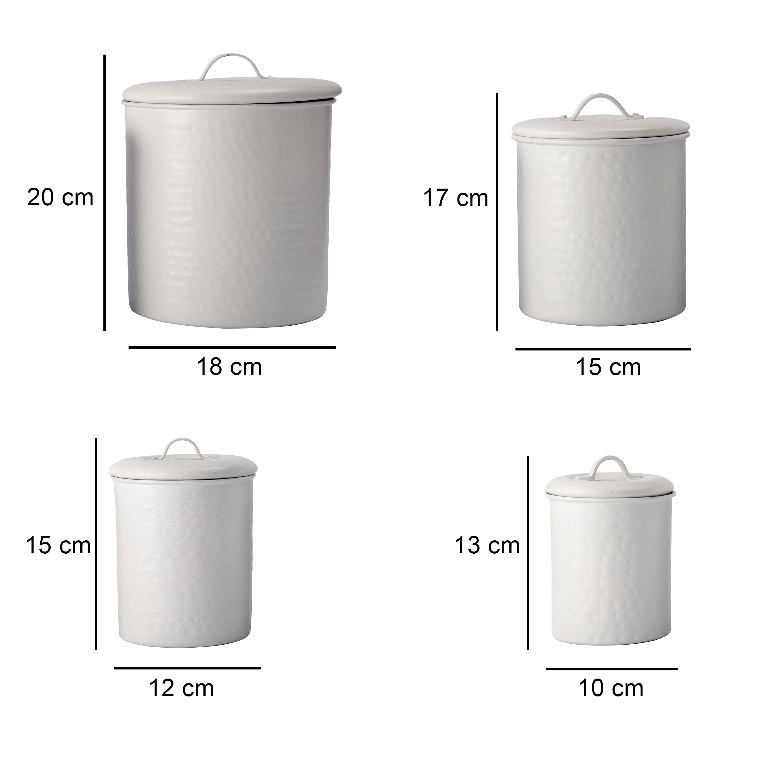 Stainless Steel White SnackStash Kitchen Storage Canister Set of 4