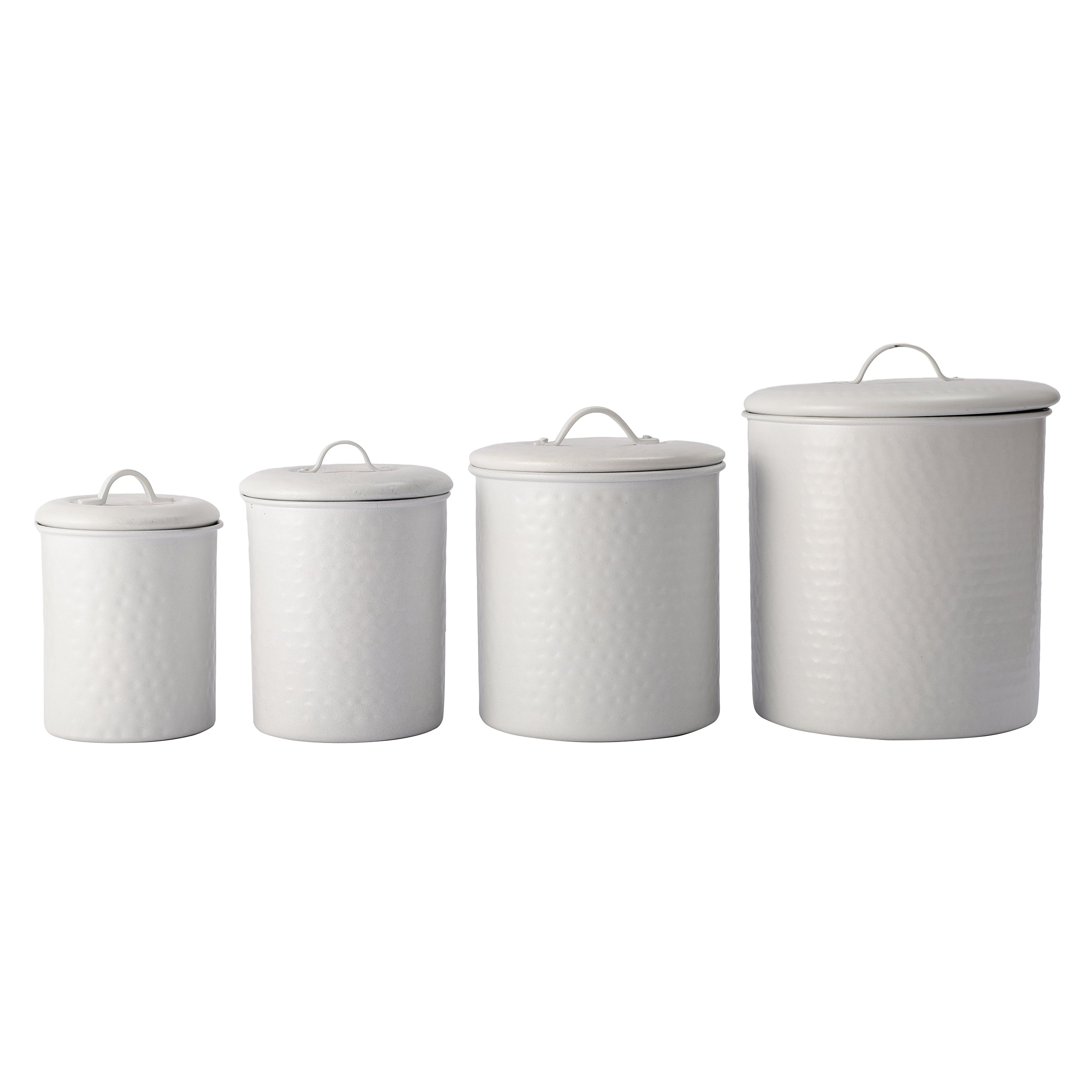 Stainless Steel White SnackStash Kitchen Storage Canister Set of 4