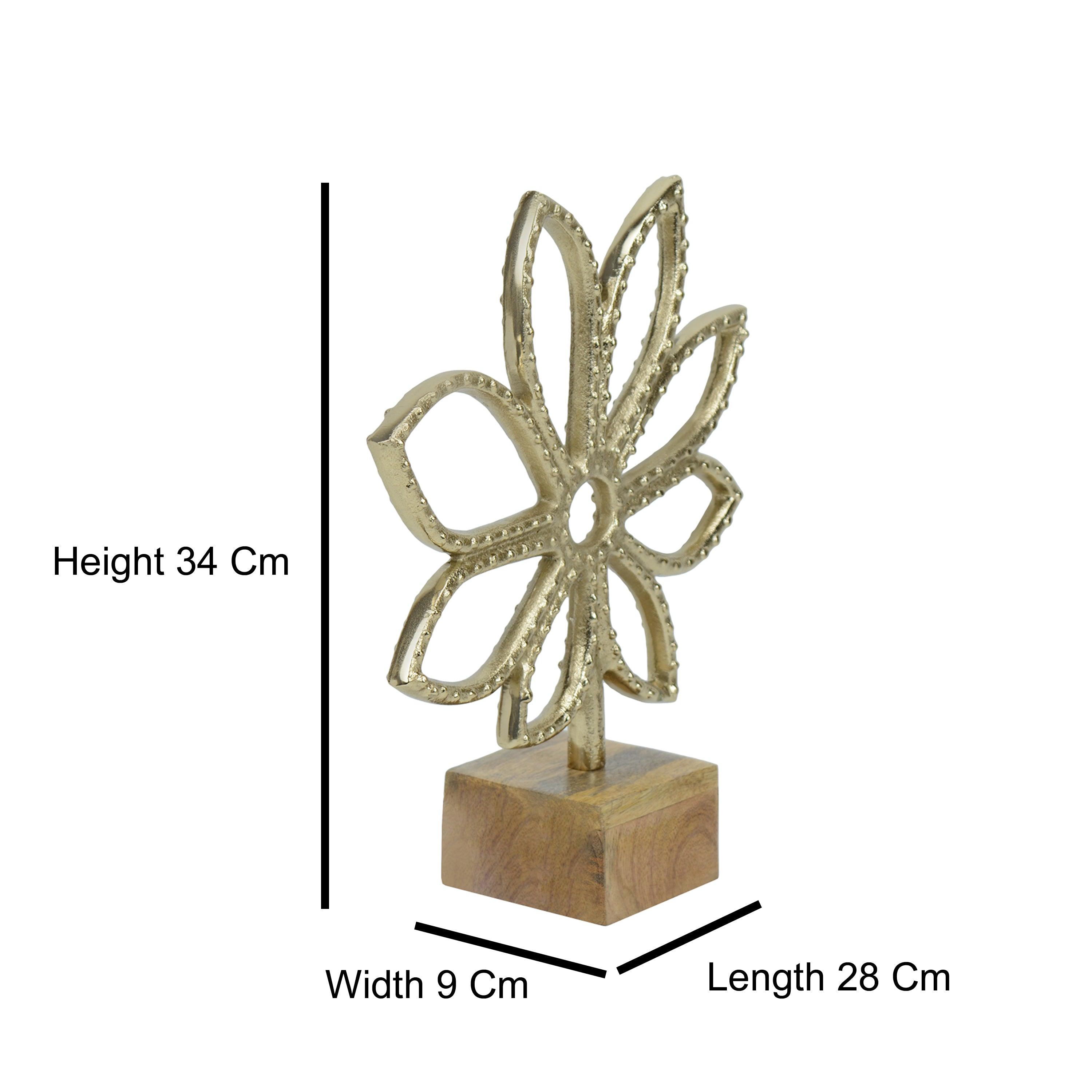 Luminous Gold Flower Decor Showpiece