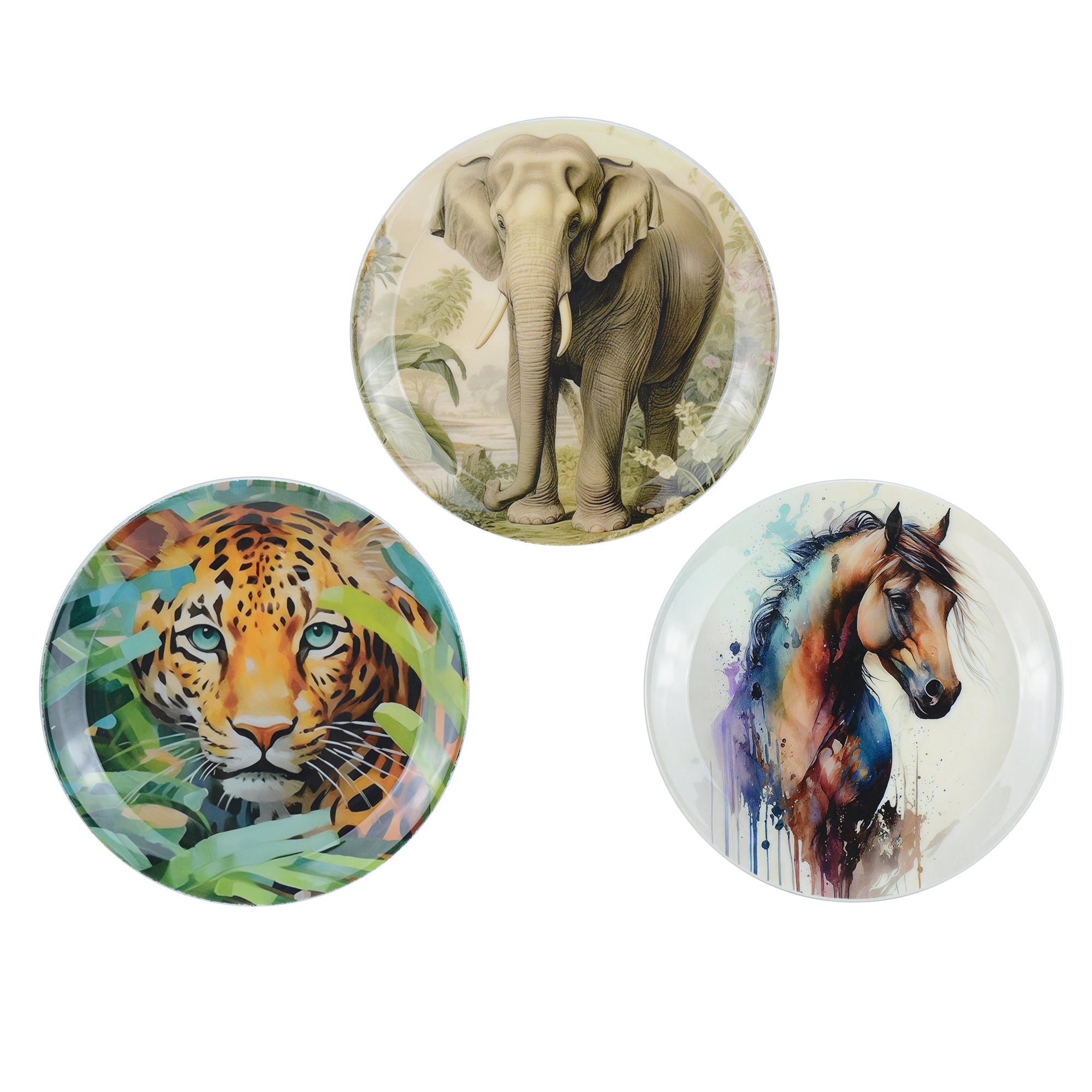 Animals Metal Wall Décor Plate Set of 3 Pcs