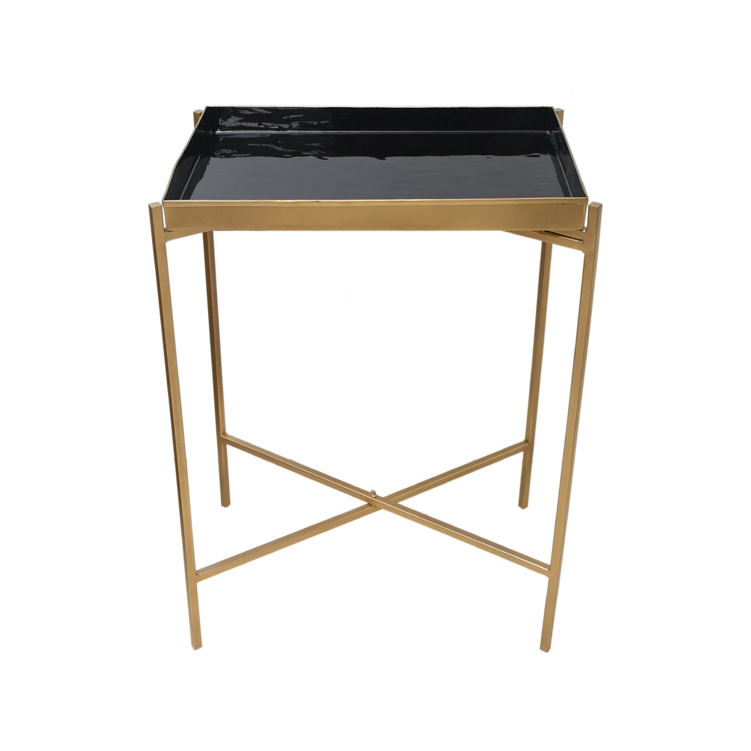 Rectangle Gold Side Accent Table