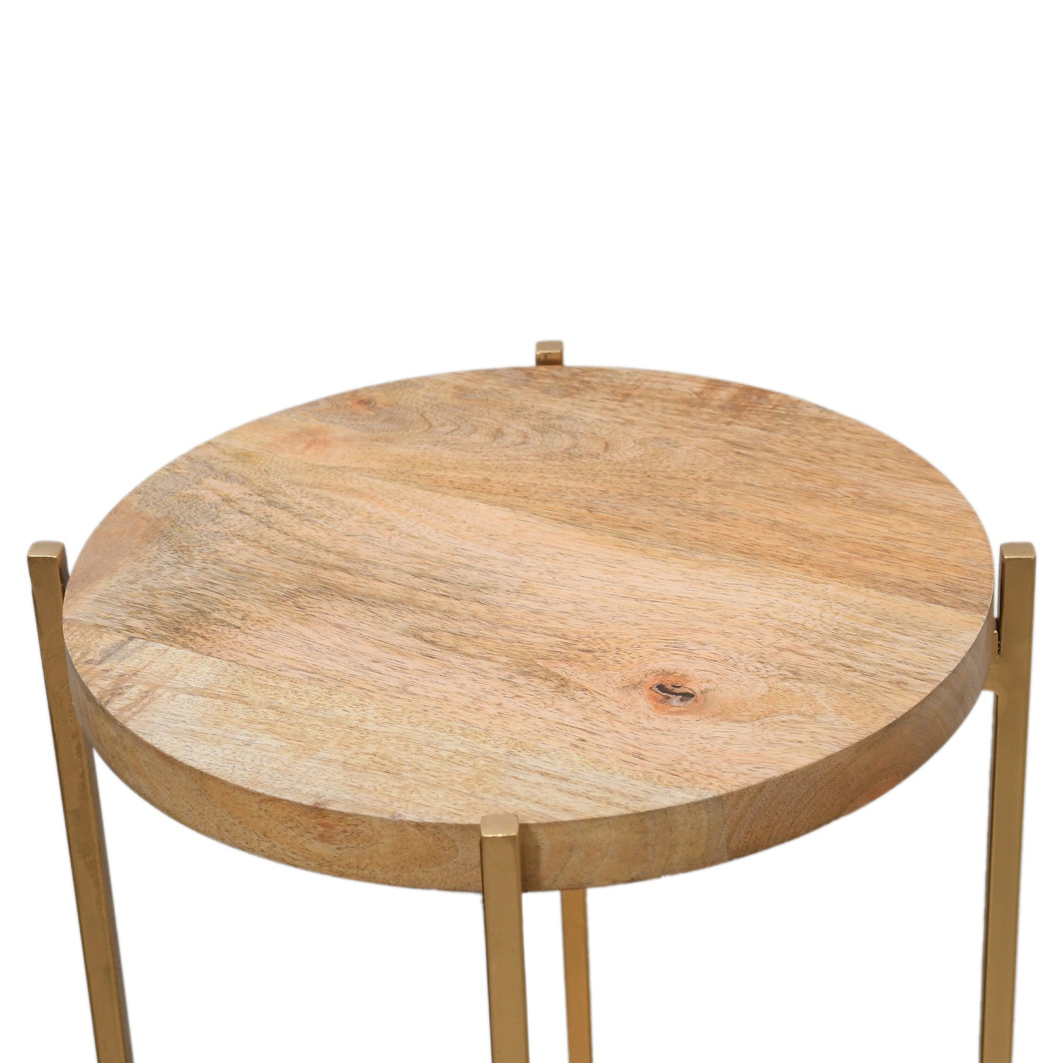 Radiant Wooden Gold Side Table