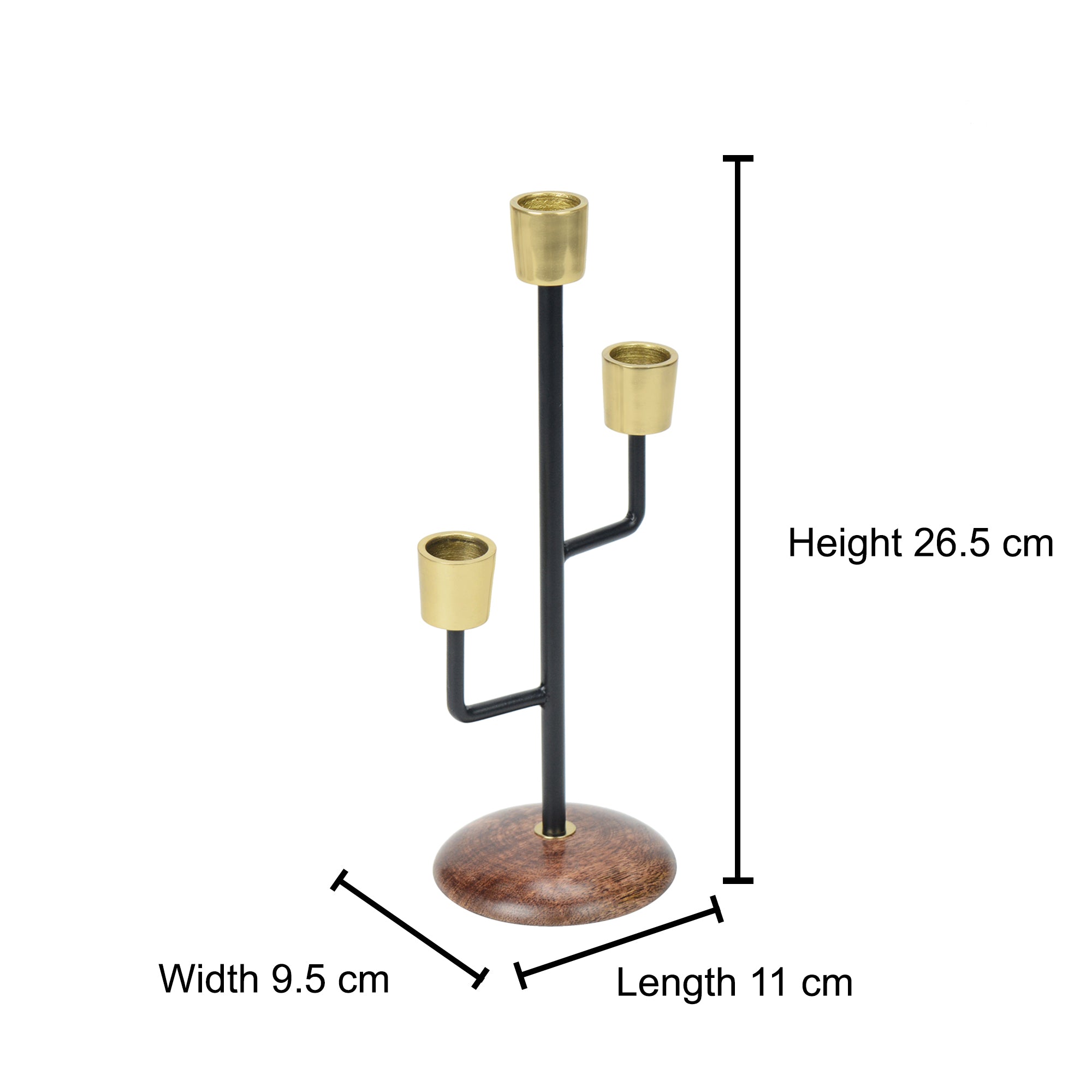 Mystique Black Triple Candle Holder