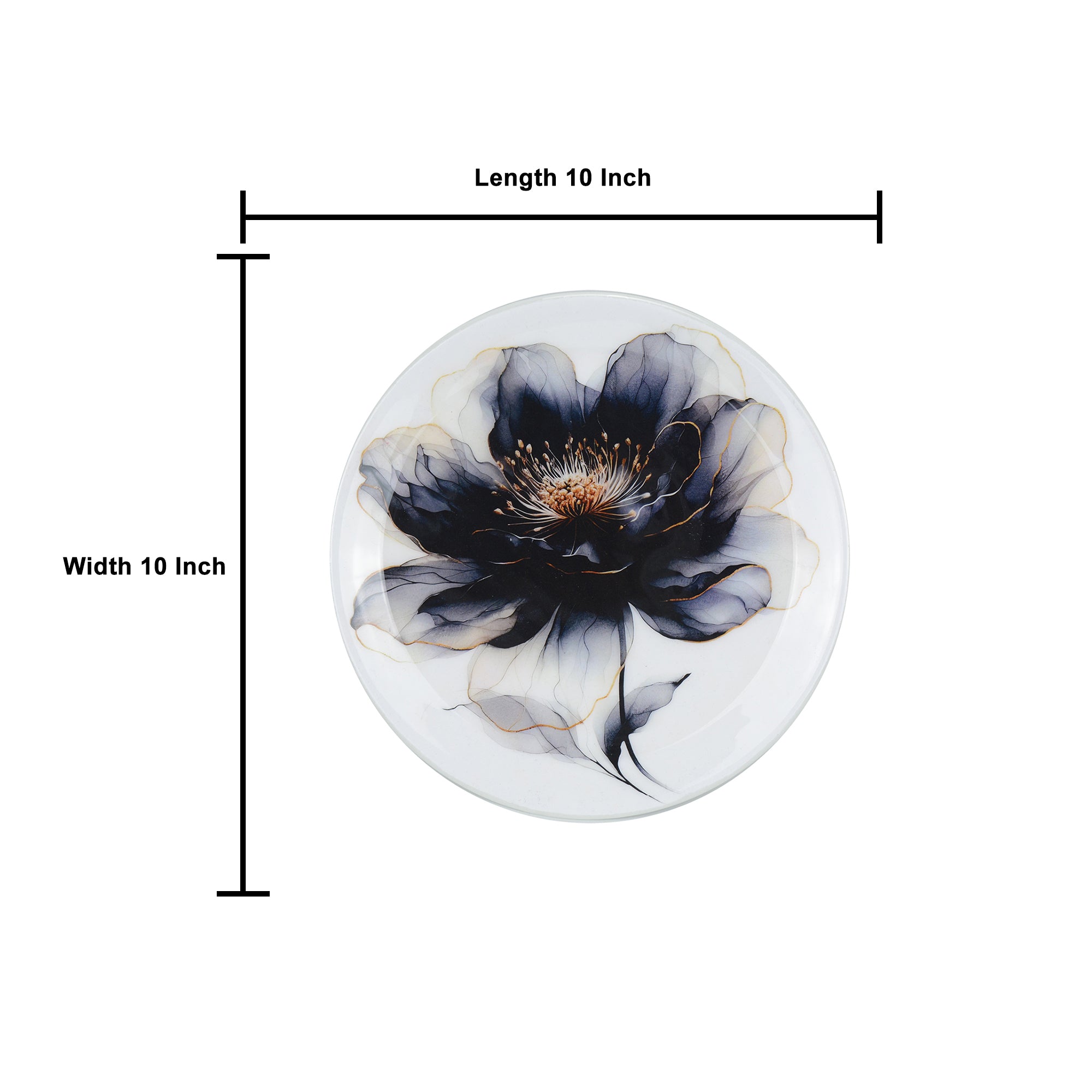 Noir Petal Flower Metal Wall Décor Plate