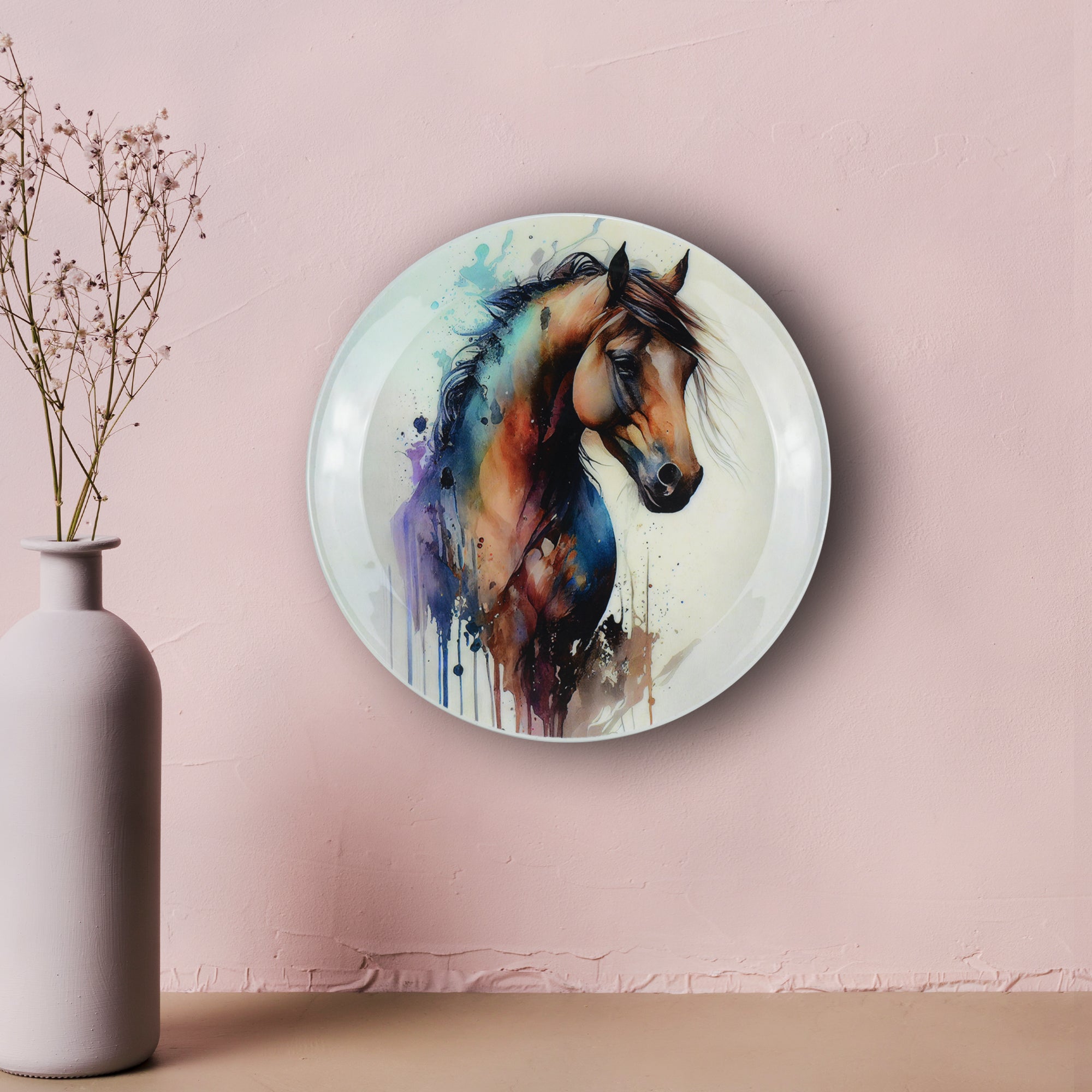 Stallion Horse Metal Wall Décor Plate