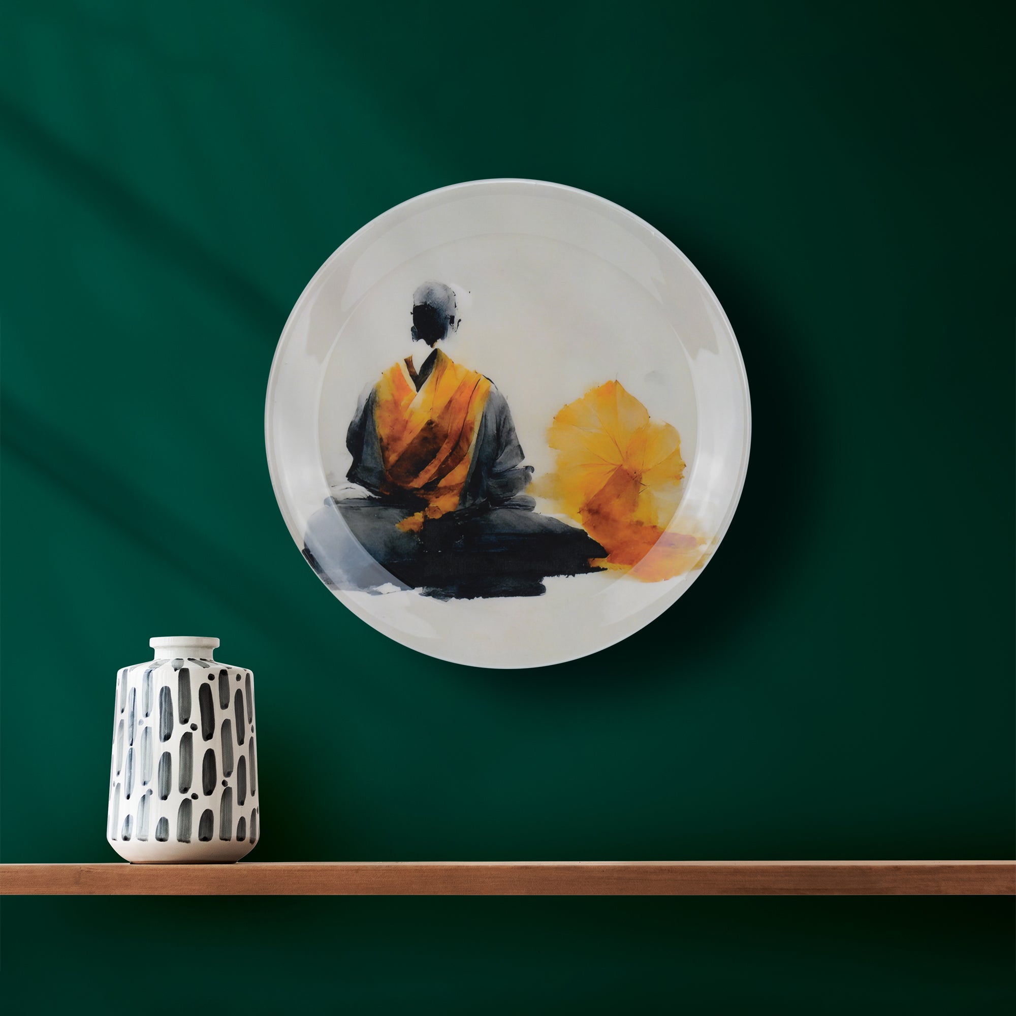 Meditator Buddha Metal Wall Décor Plate