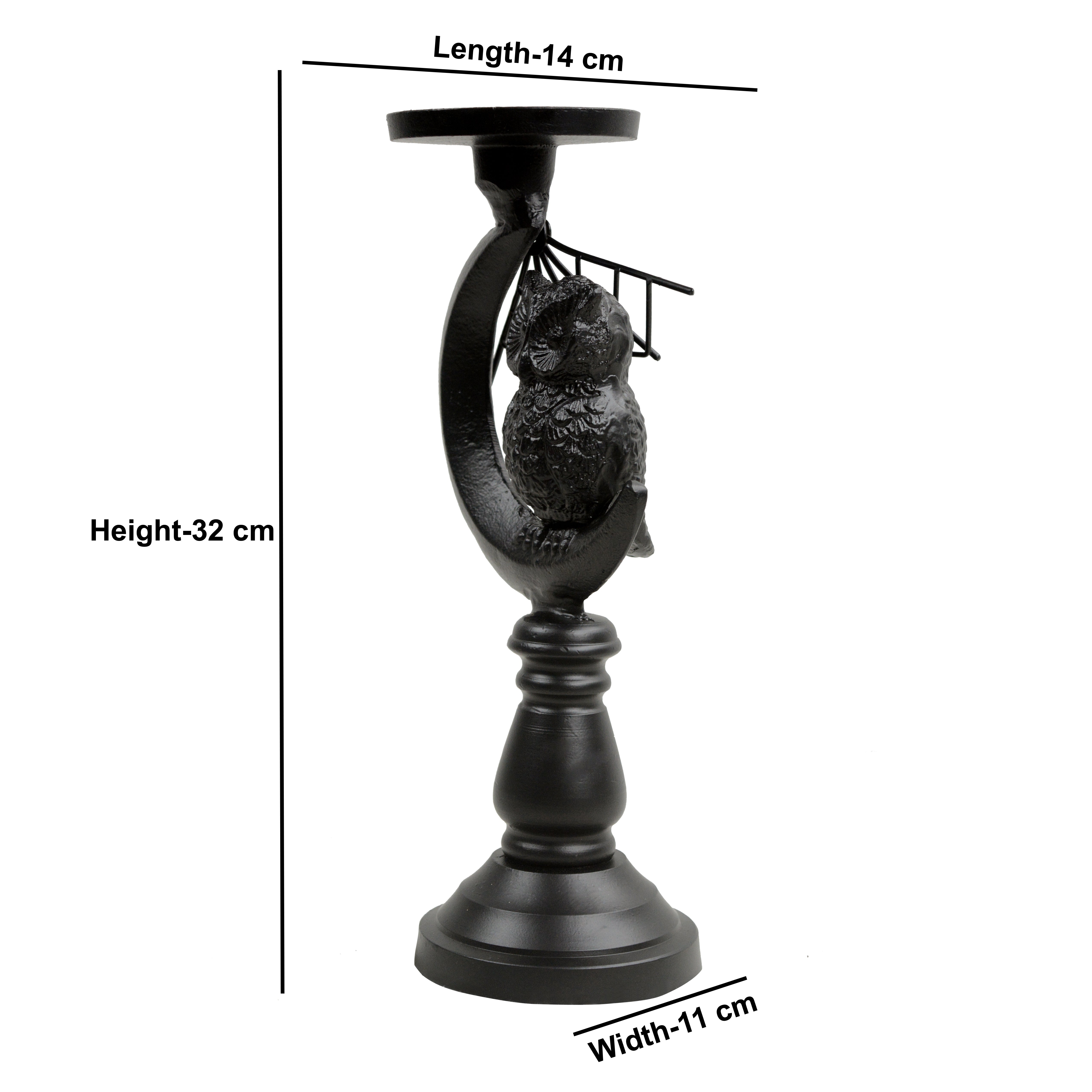 Black Night Sentinel Decorative Candle Holder