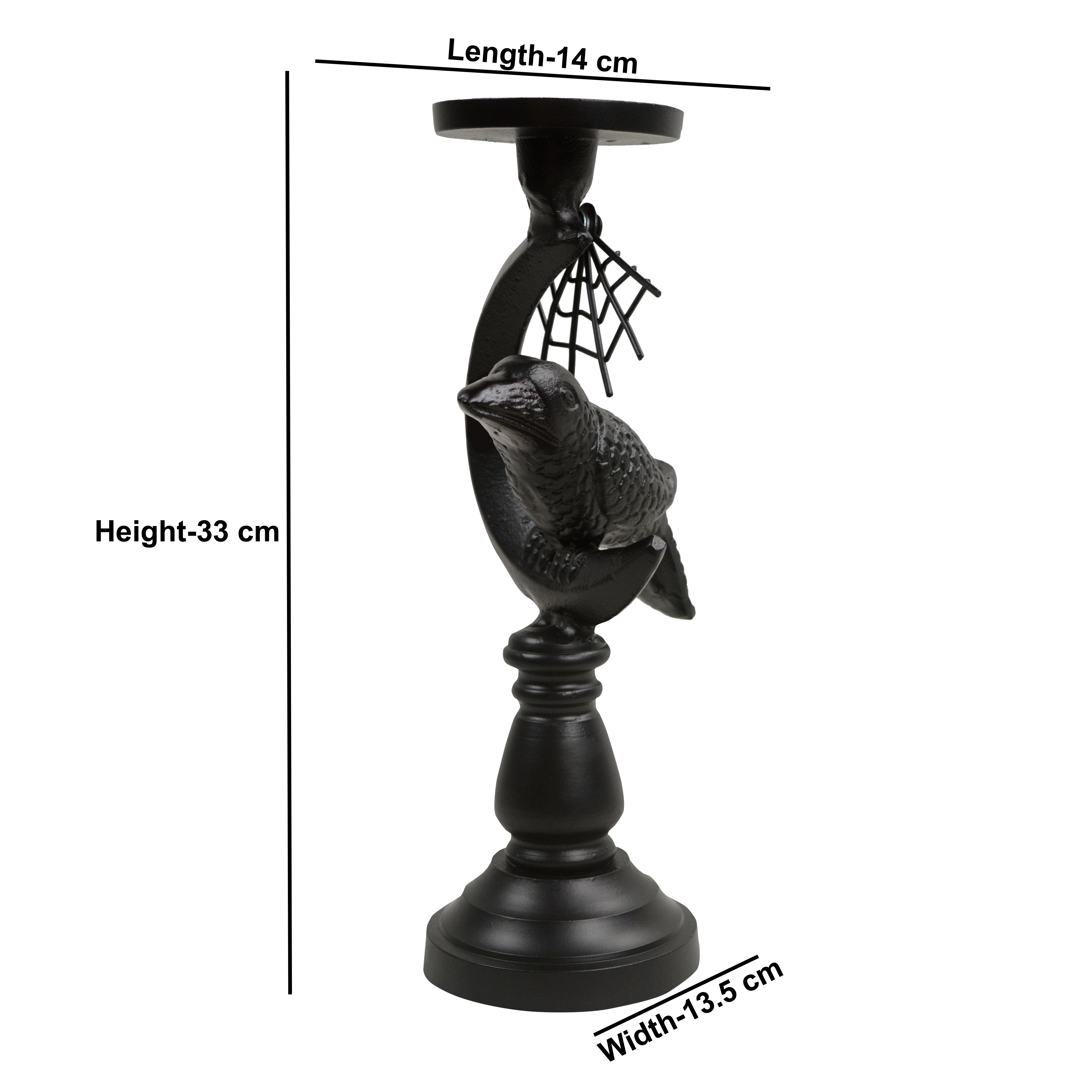 Black Shadow Raven Decorative Candle Holder