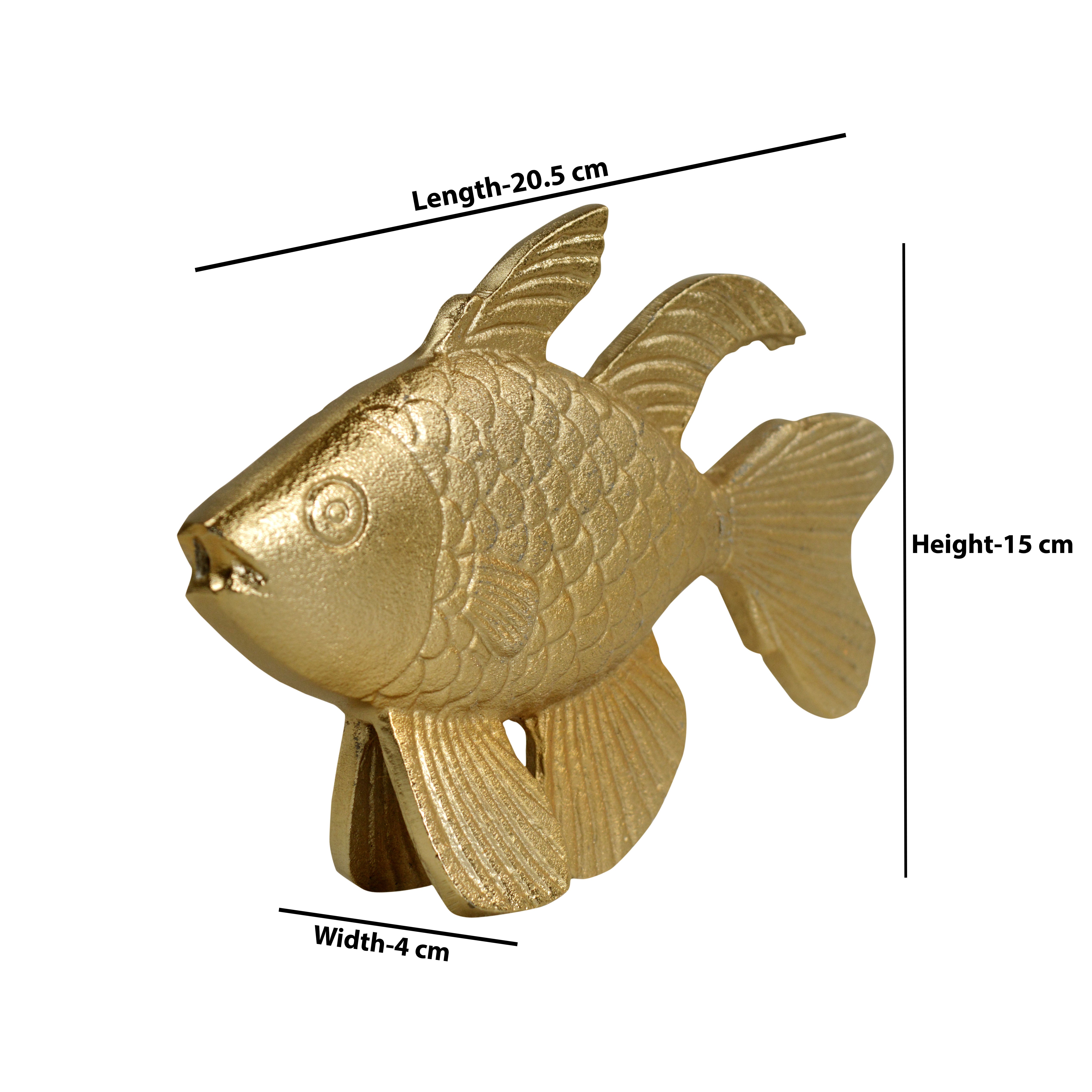 Gold Zephyr Wave Decoartive fish Figurine