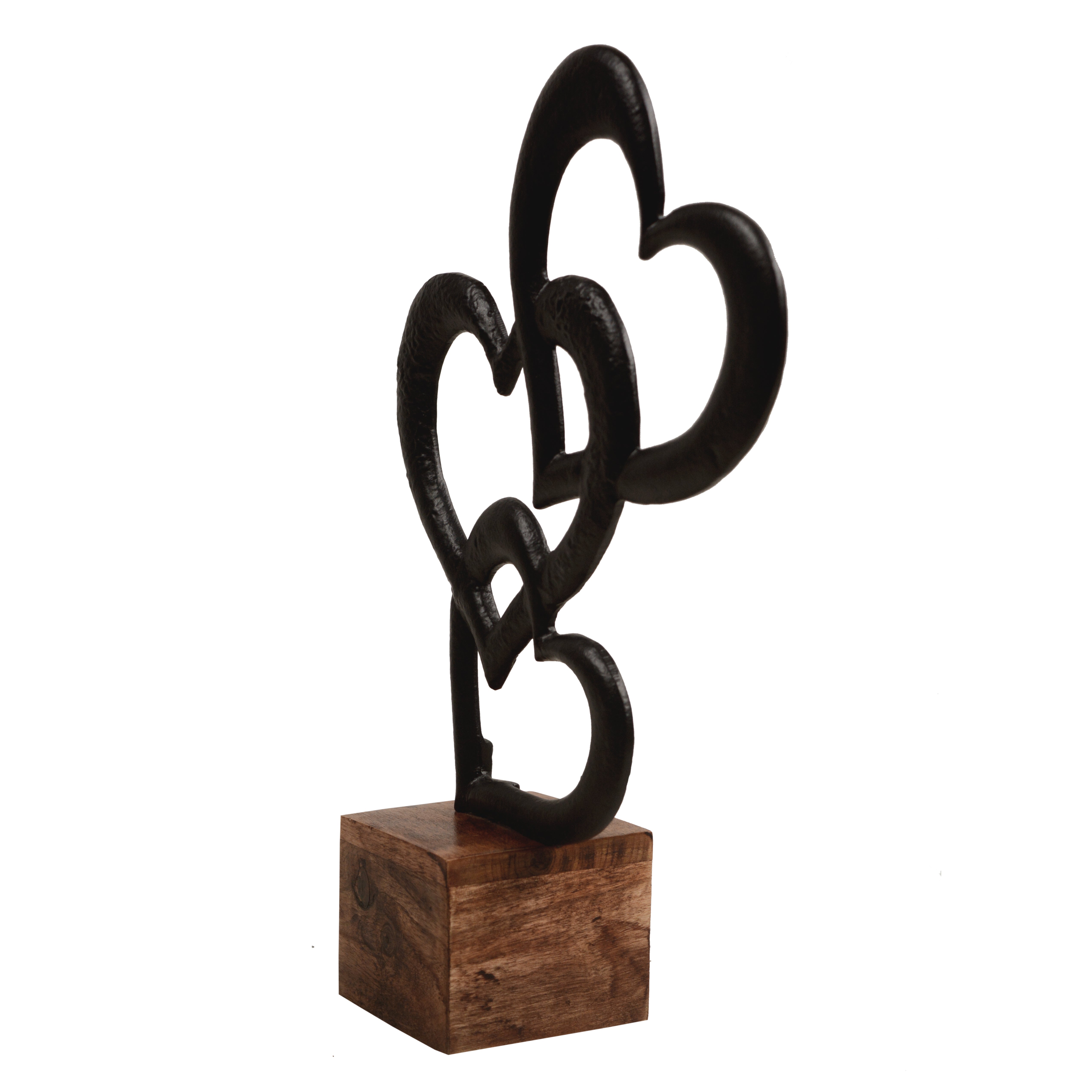 Triple Heart Black Sculpture
