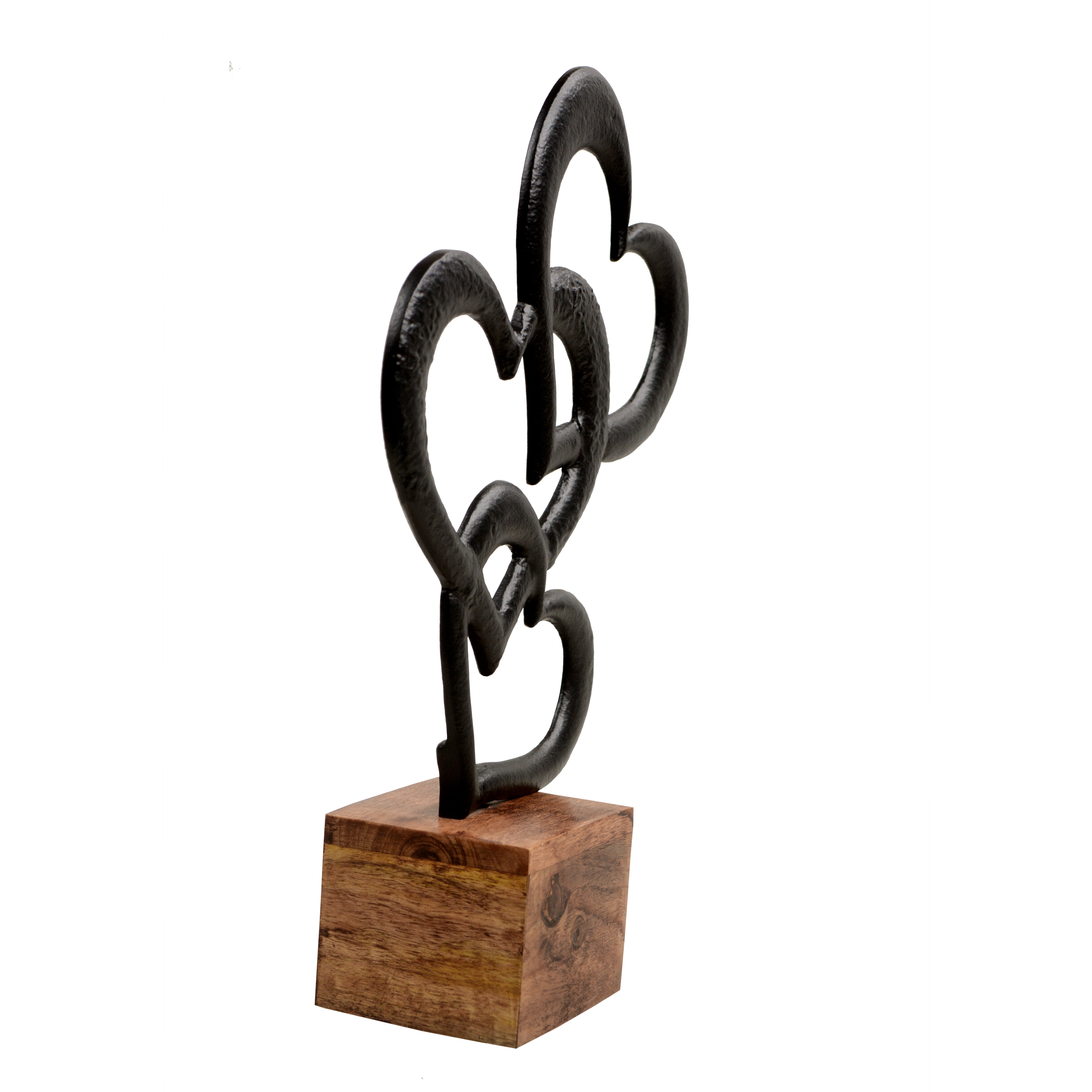 Triple Heart Black Sculpture