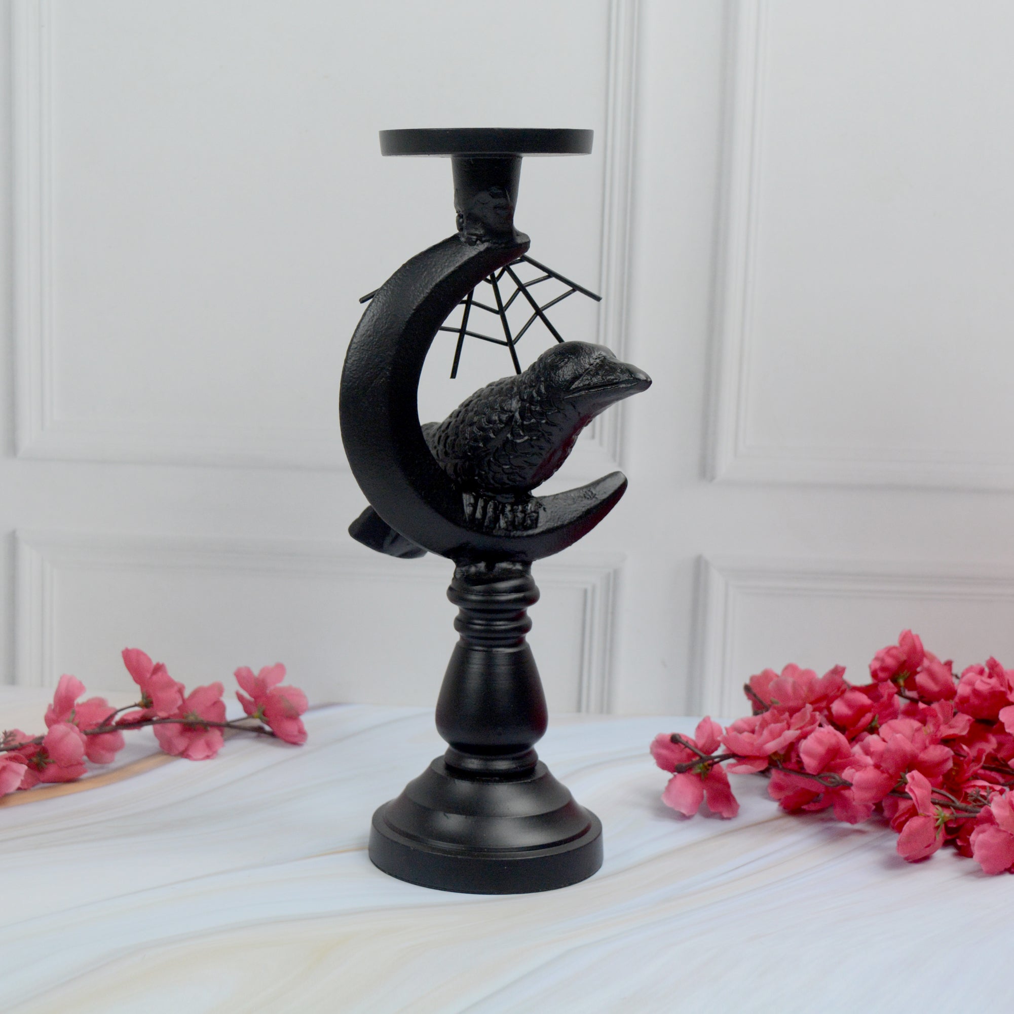 Black Shadow Raven Decorative Candle Holder