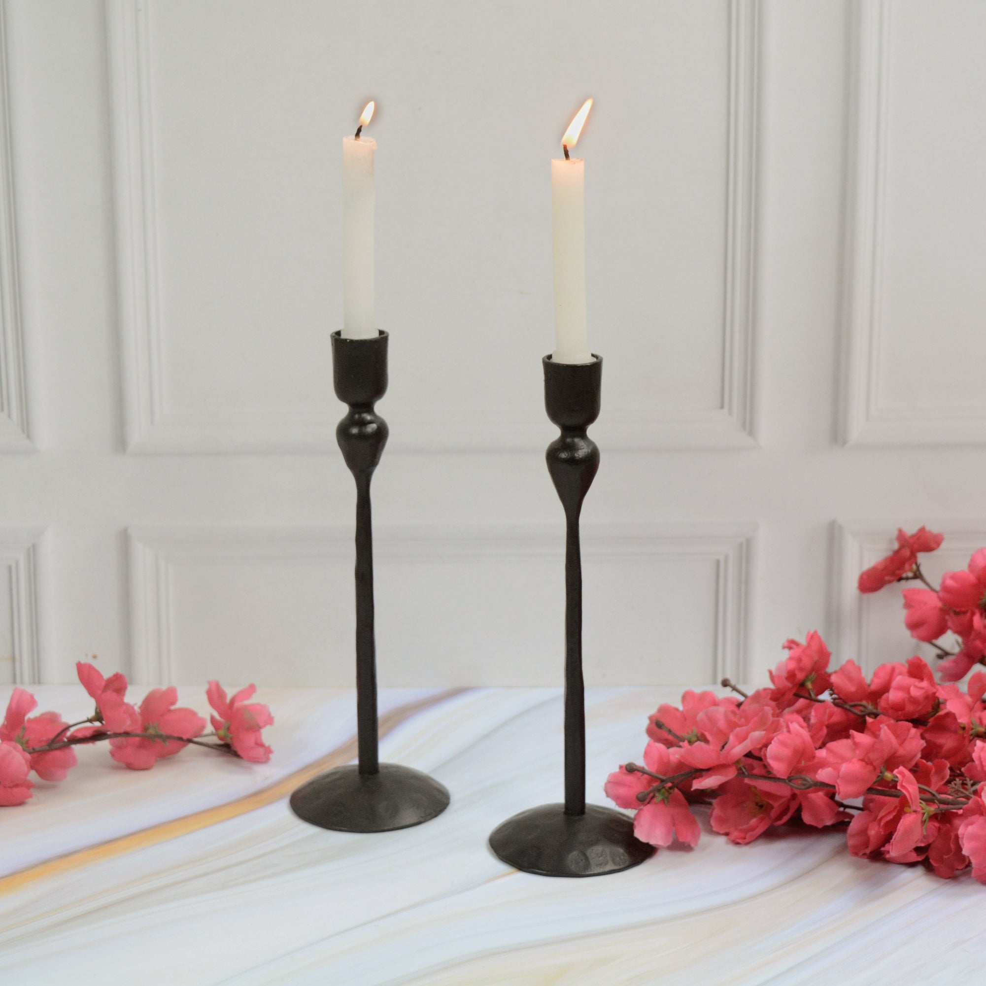 Black LumoDot Candle Holder Set Of 2