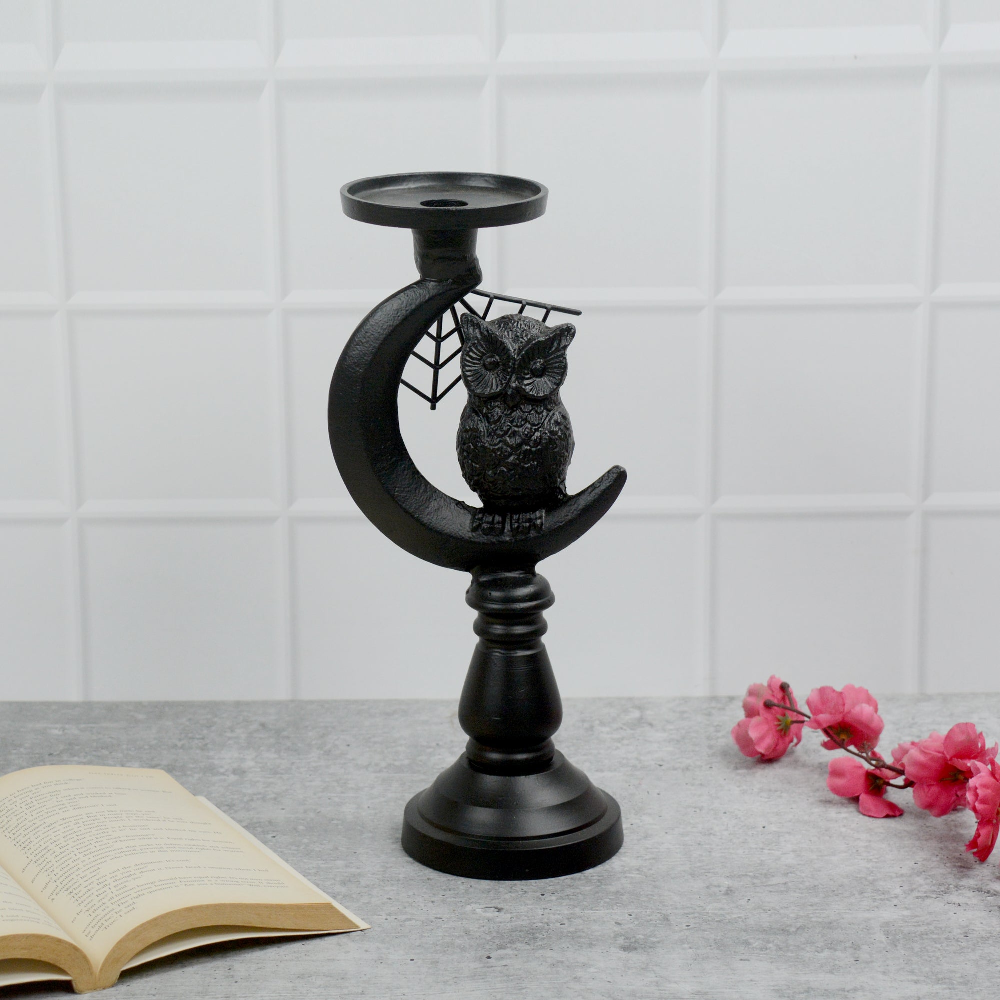 Black Night Sentinel Decorative Candle Holder