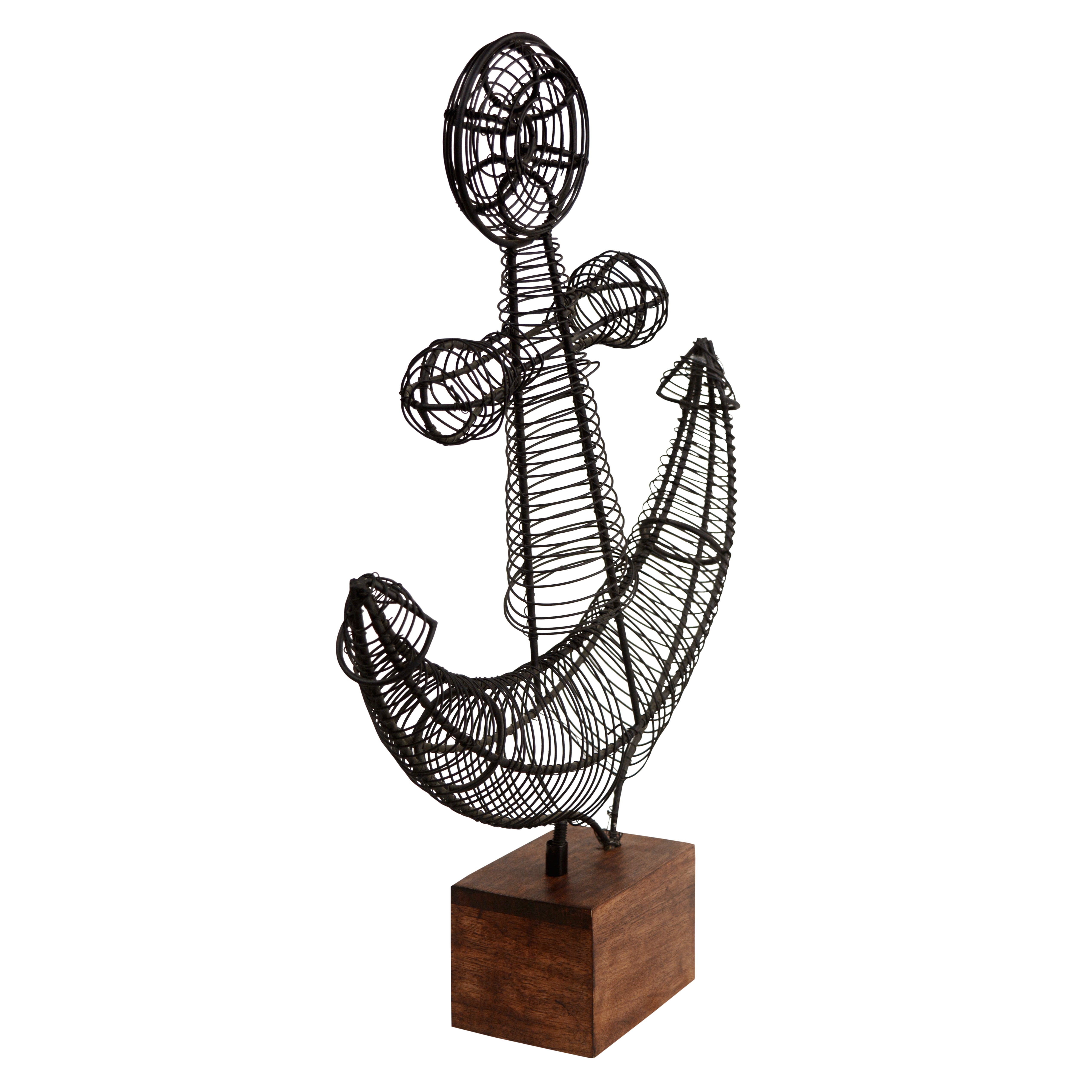 Black Décor Mariner’s Emblem Anchor Showpiece