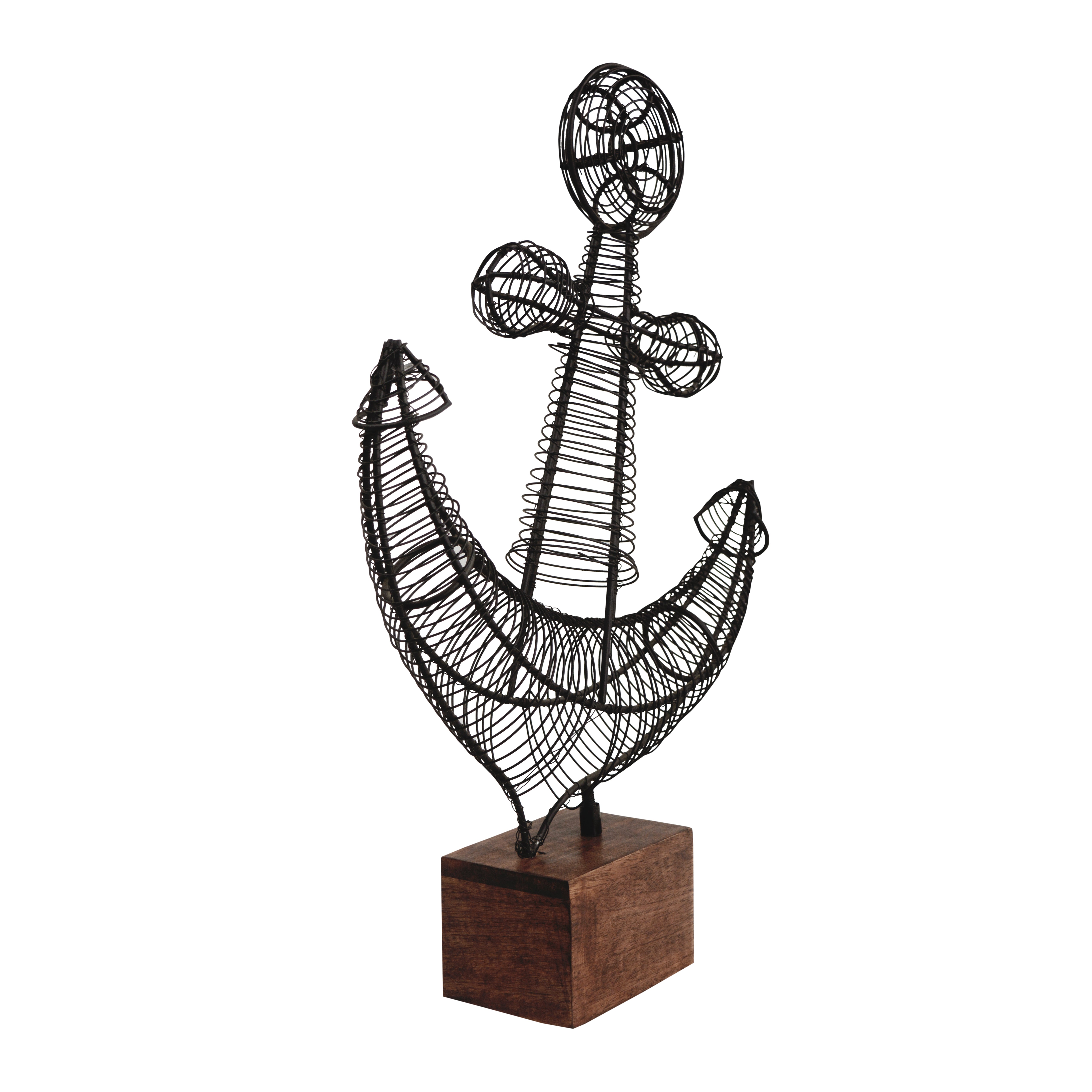 Black Décor Mariner’s Emblem Anchor Showpiece