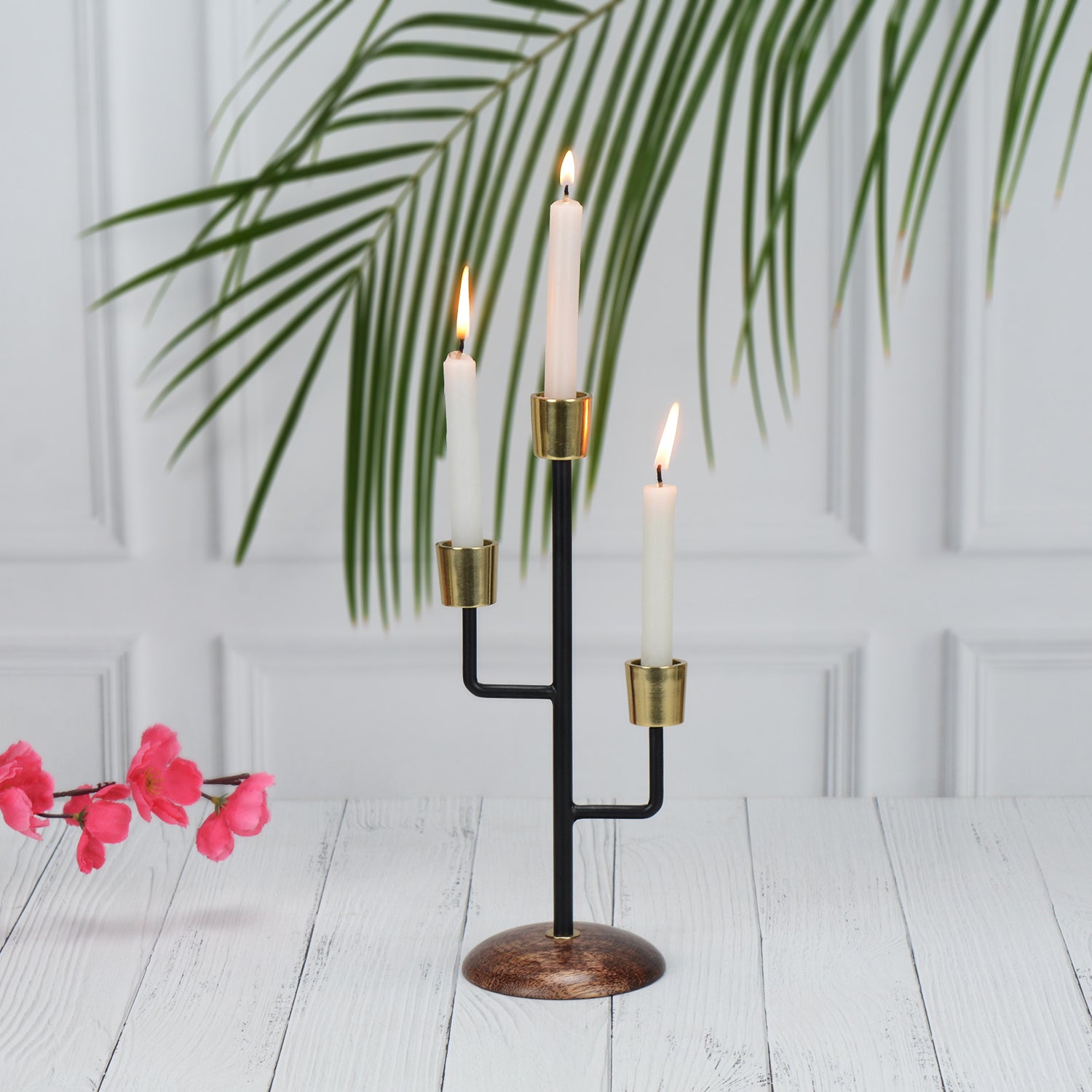 Mystique Black Triple Candle Holder