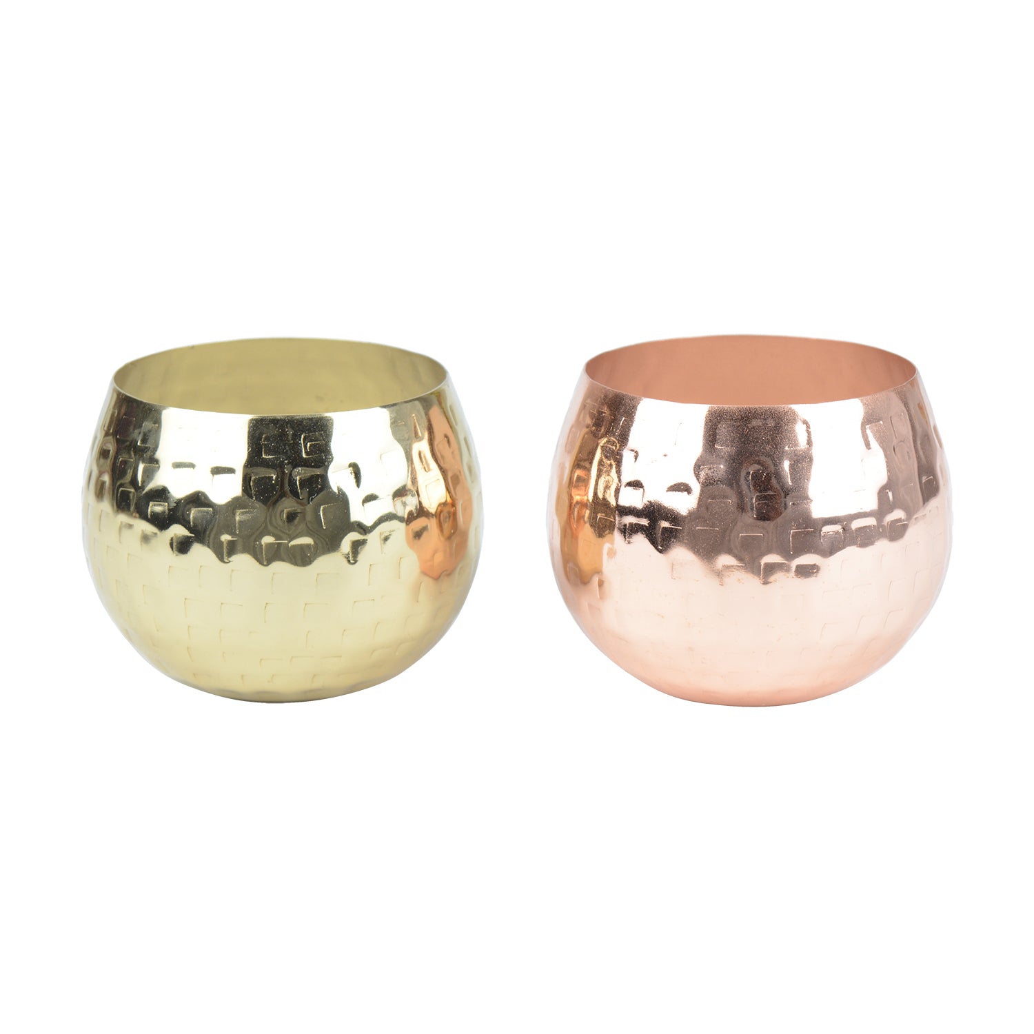 2 Pcs Amber Glow Scented Metal Candle Jar Set