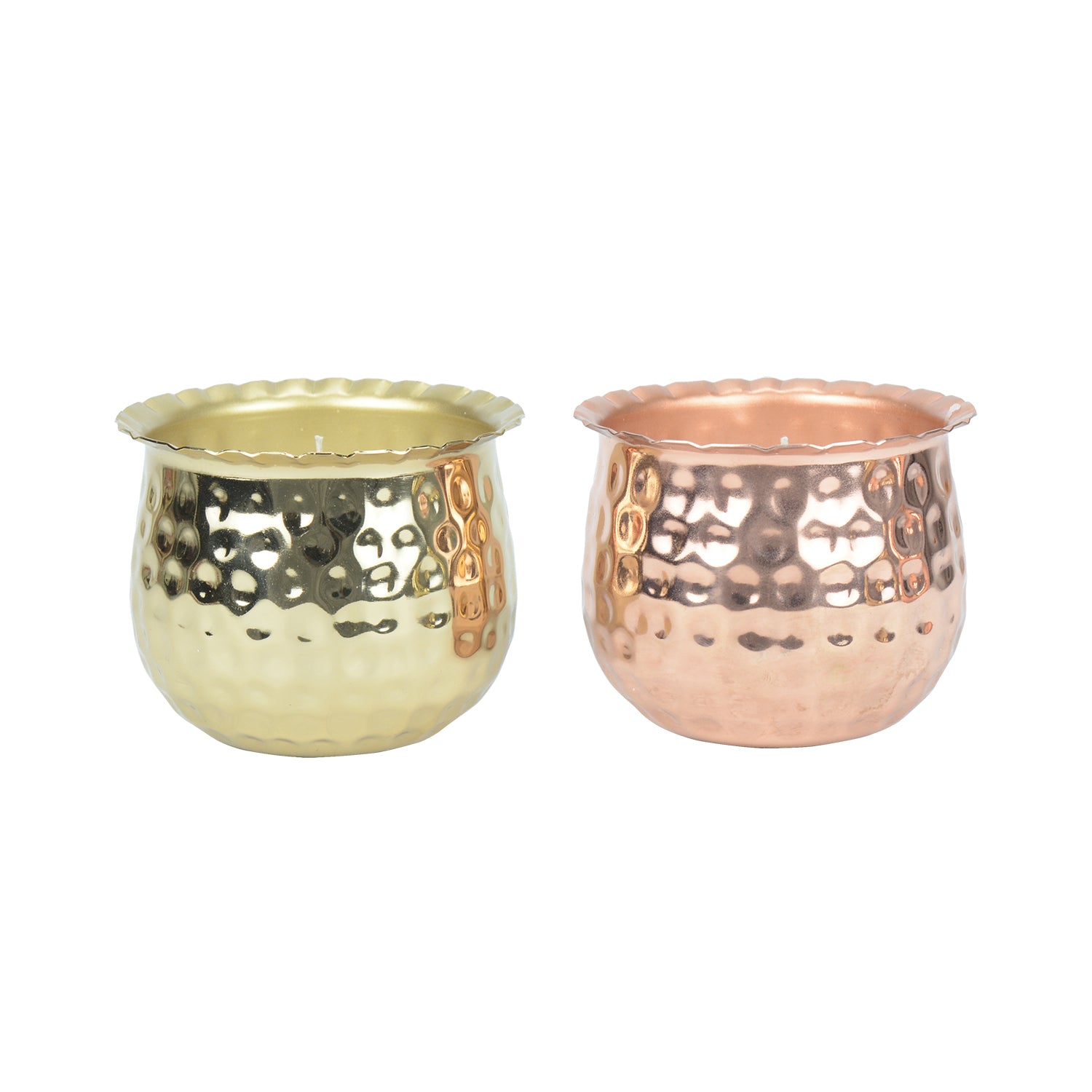 2 Pcs Fireside Glow Scented Metal Candle Jar Set