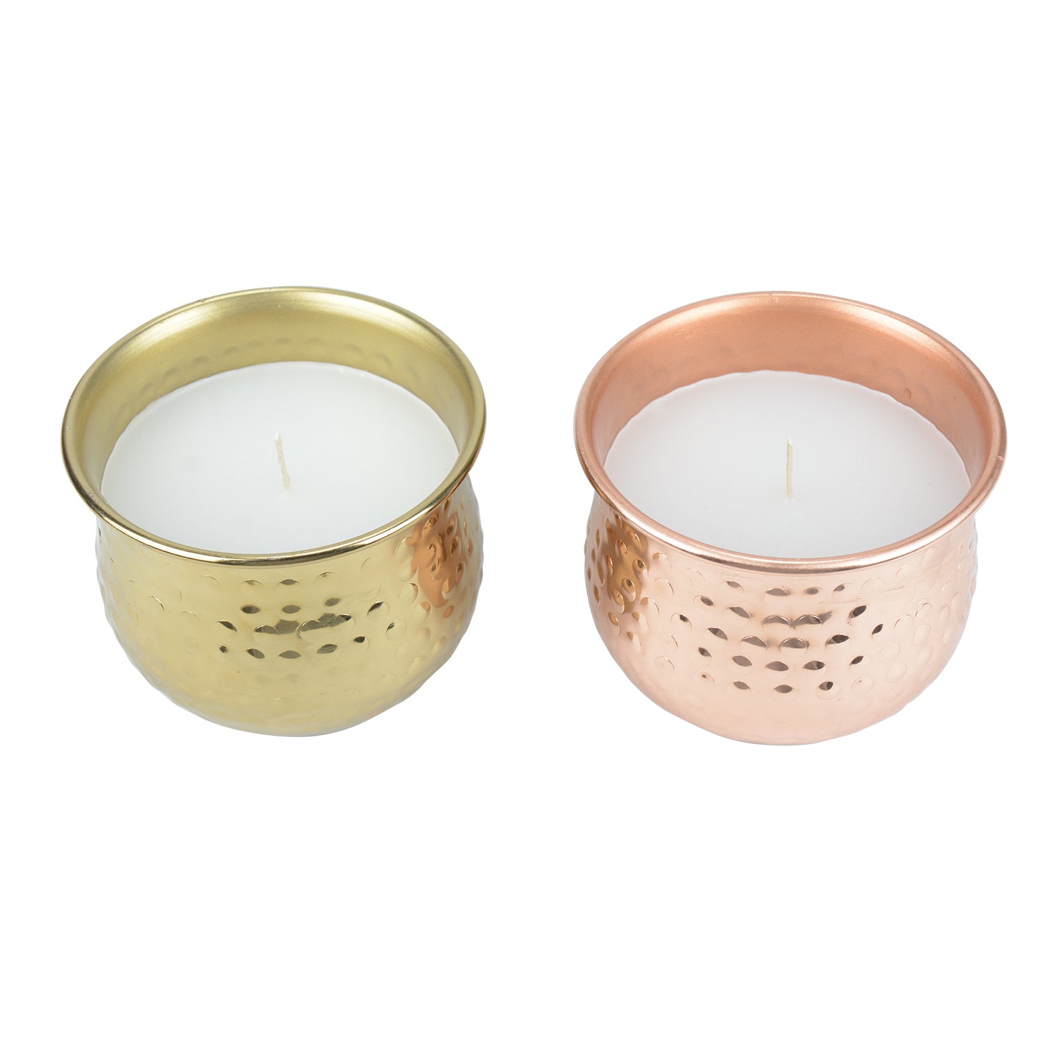 2 Pcs Amber Oasis Scented Metal Candle Jar Set