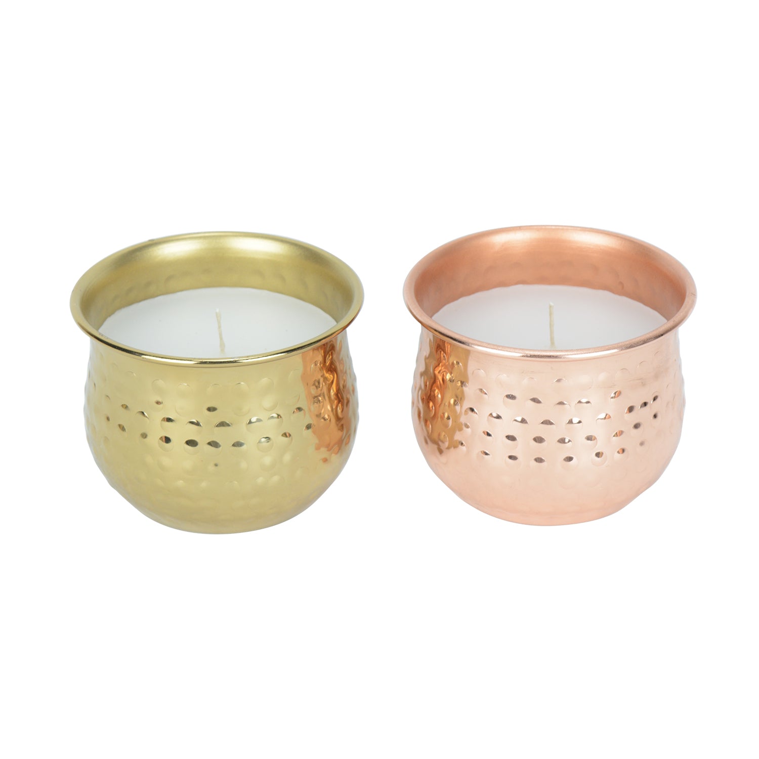 2 Pcs Amber Oasis Scented Metal Candle Jar Set