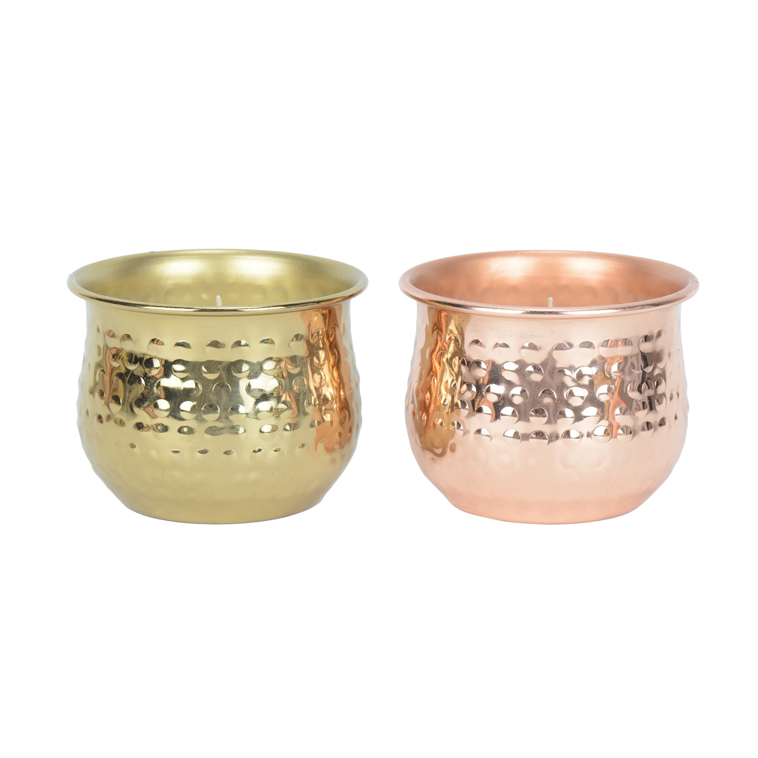 2 Pcs Amber Oasis Scented Metal Candle Jar Set