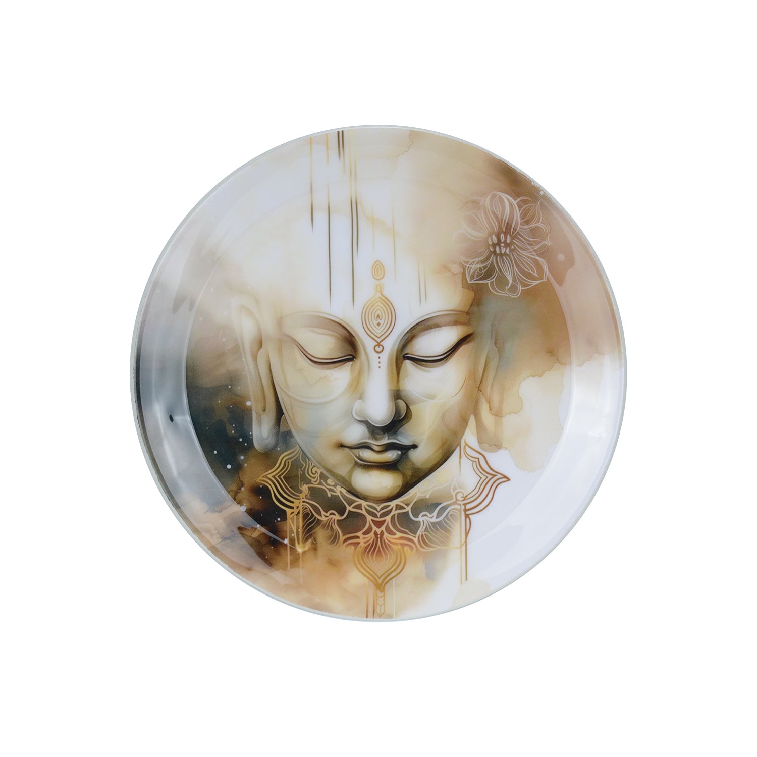 Enlightened Buddha Metal Wall Décor Plate