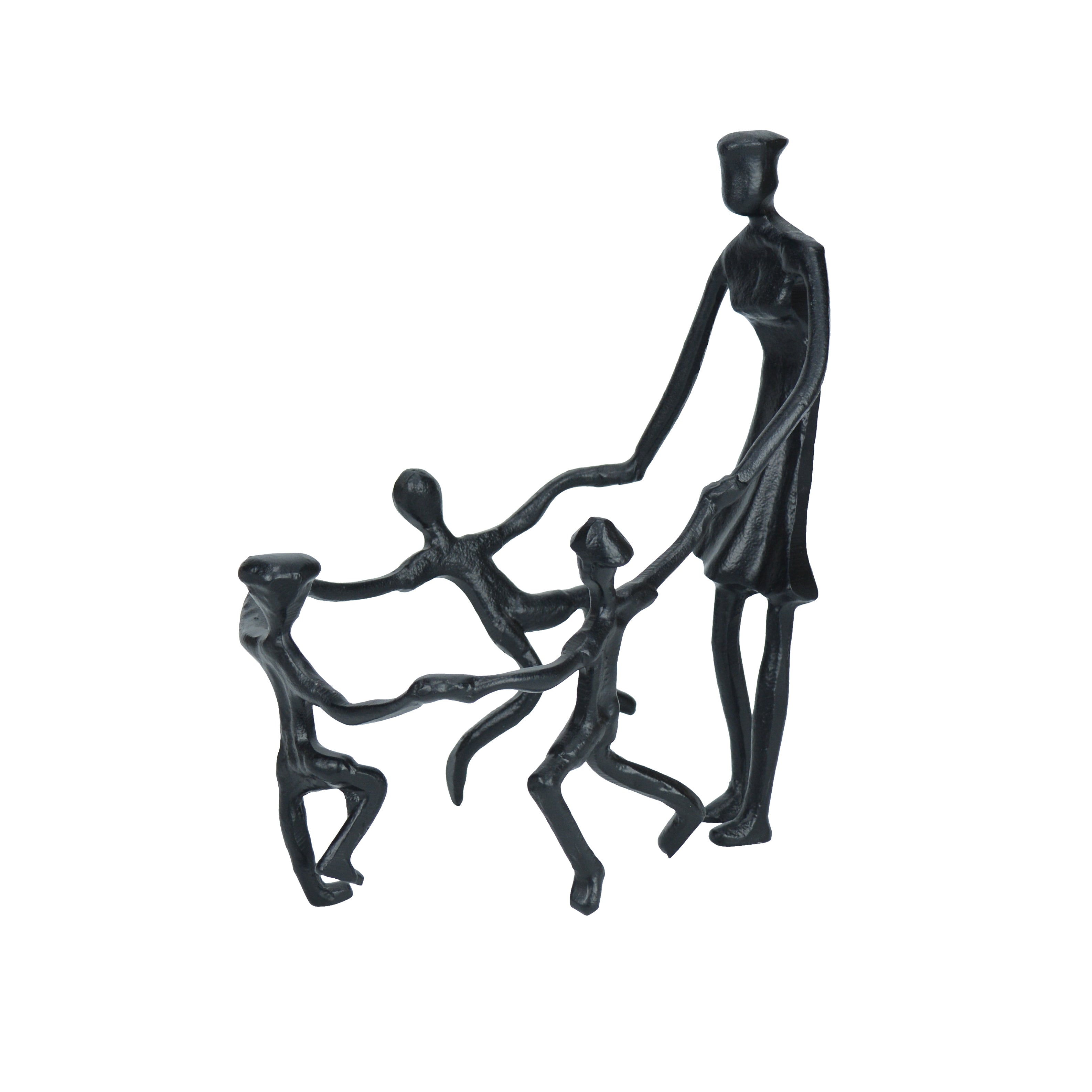 Togetherness Mother and Kids Black Sculpture