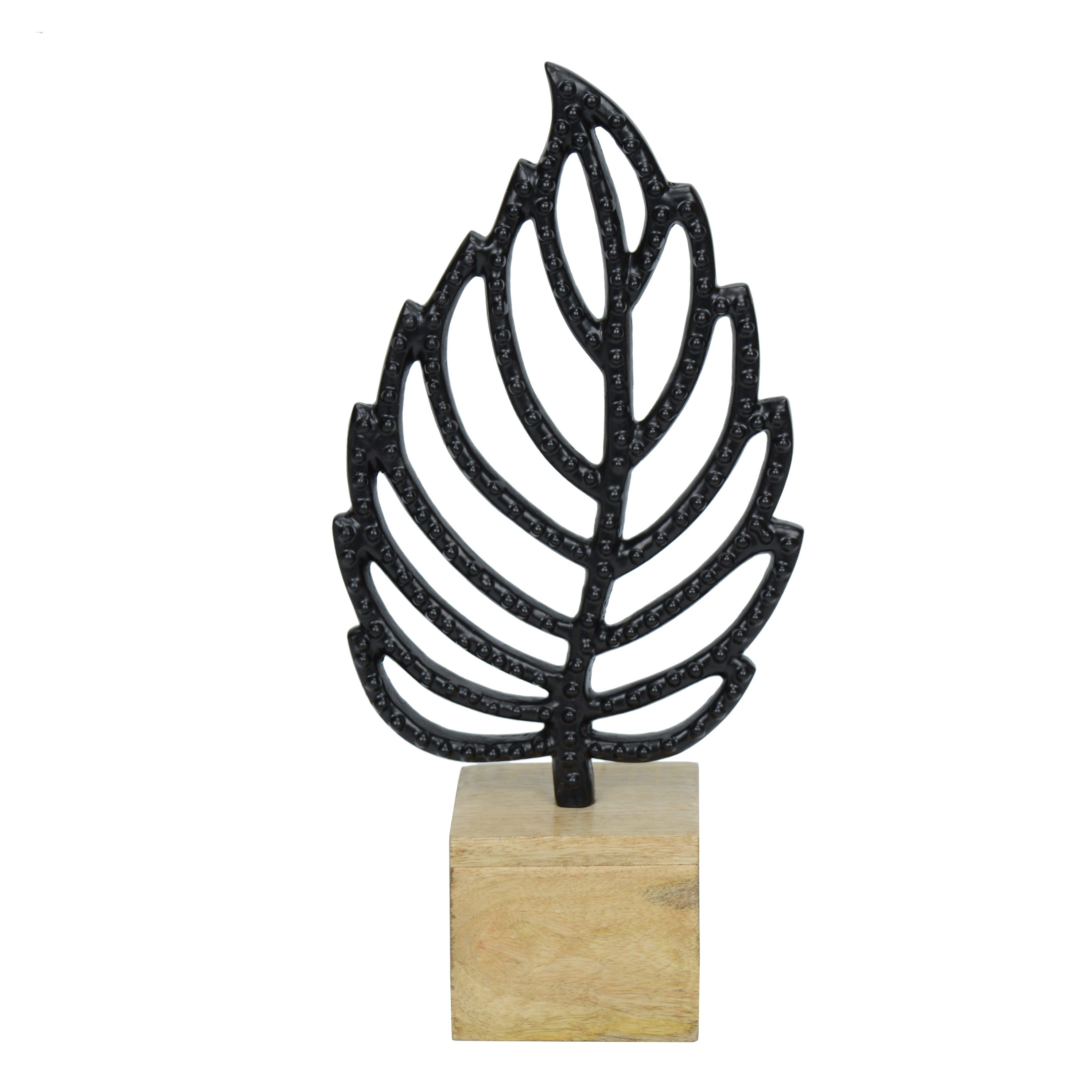 Autumn Breeze Black Leaf Sculpture